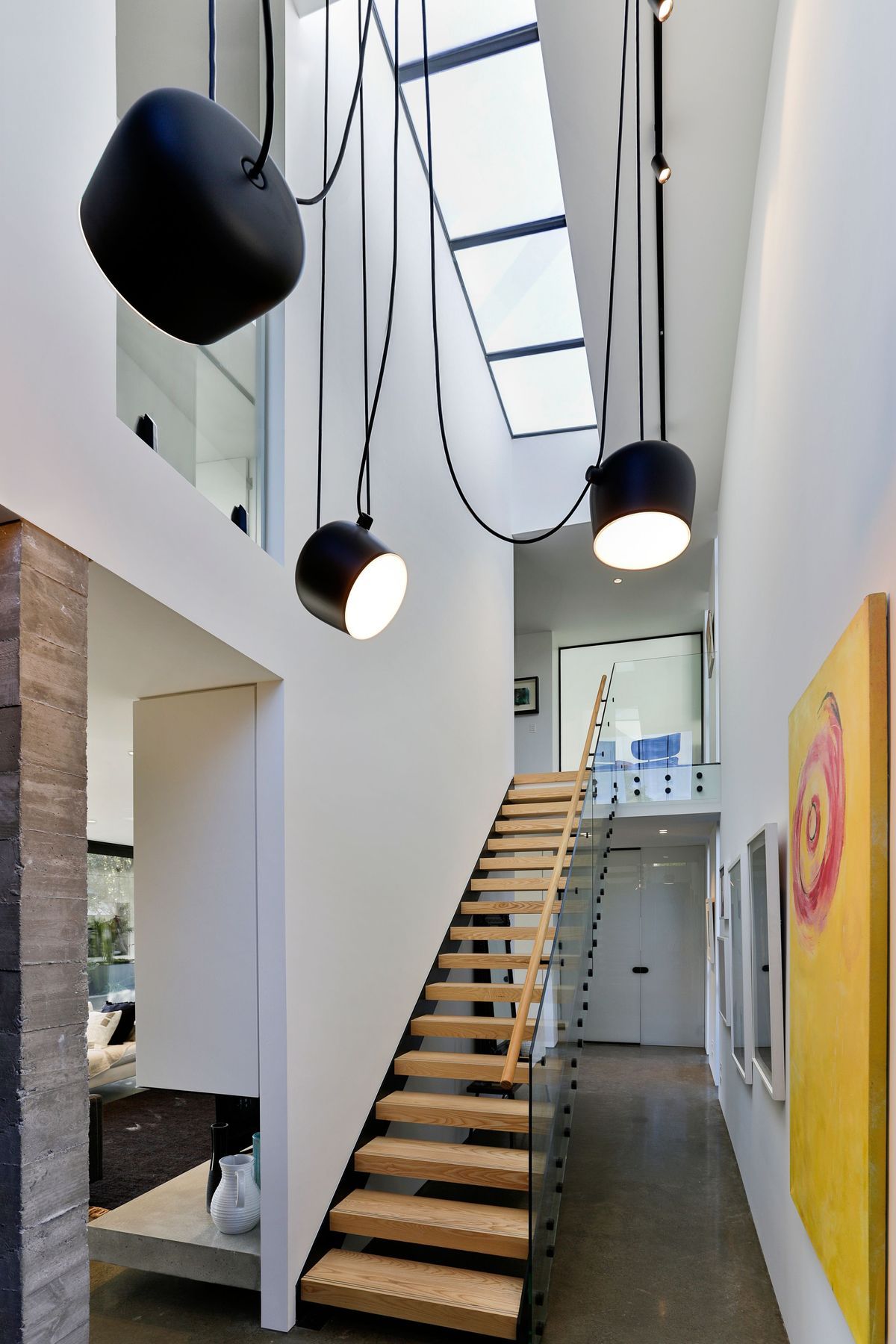 The entrance foyer doubles as an art gallery.
