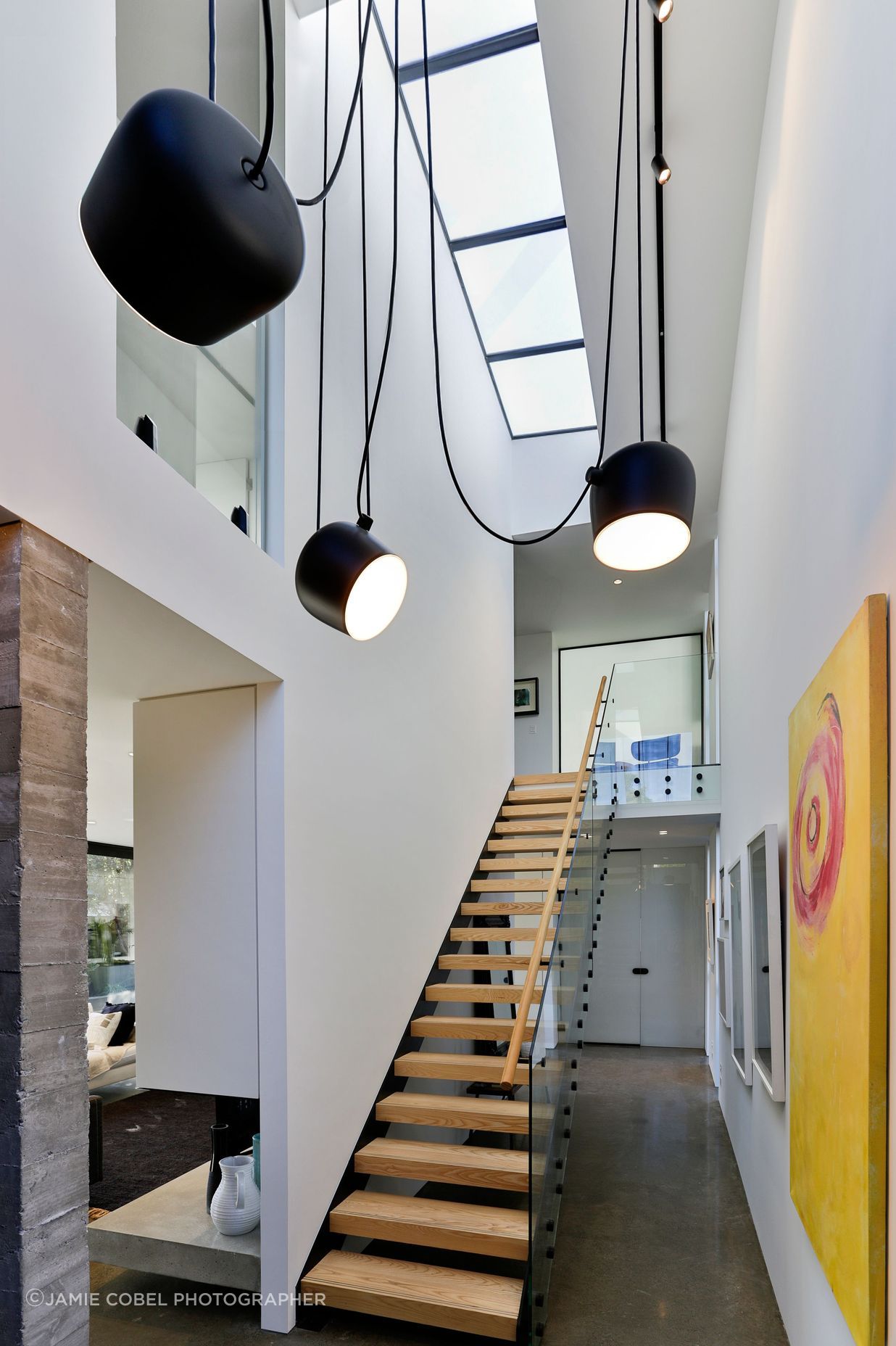 The entrance foyer doubles as an art gallery.