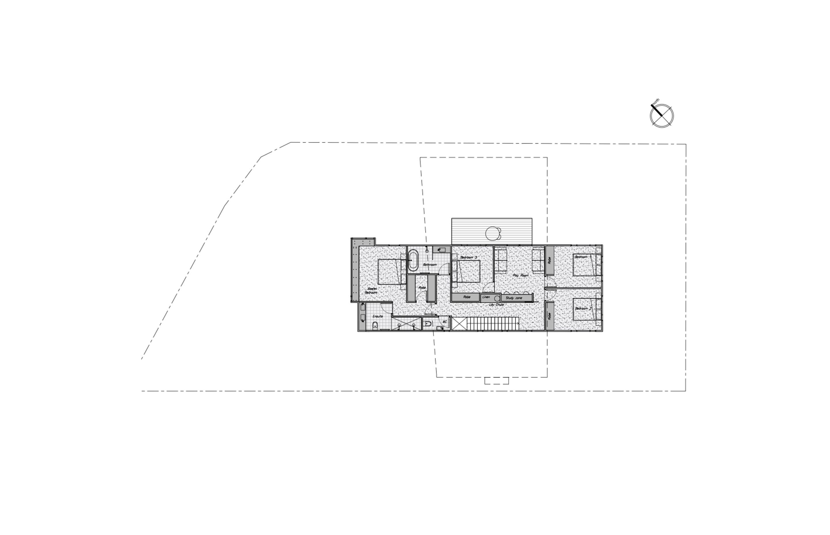 Upper-floor plan by by Dorrington Atcheson Architects.