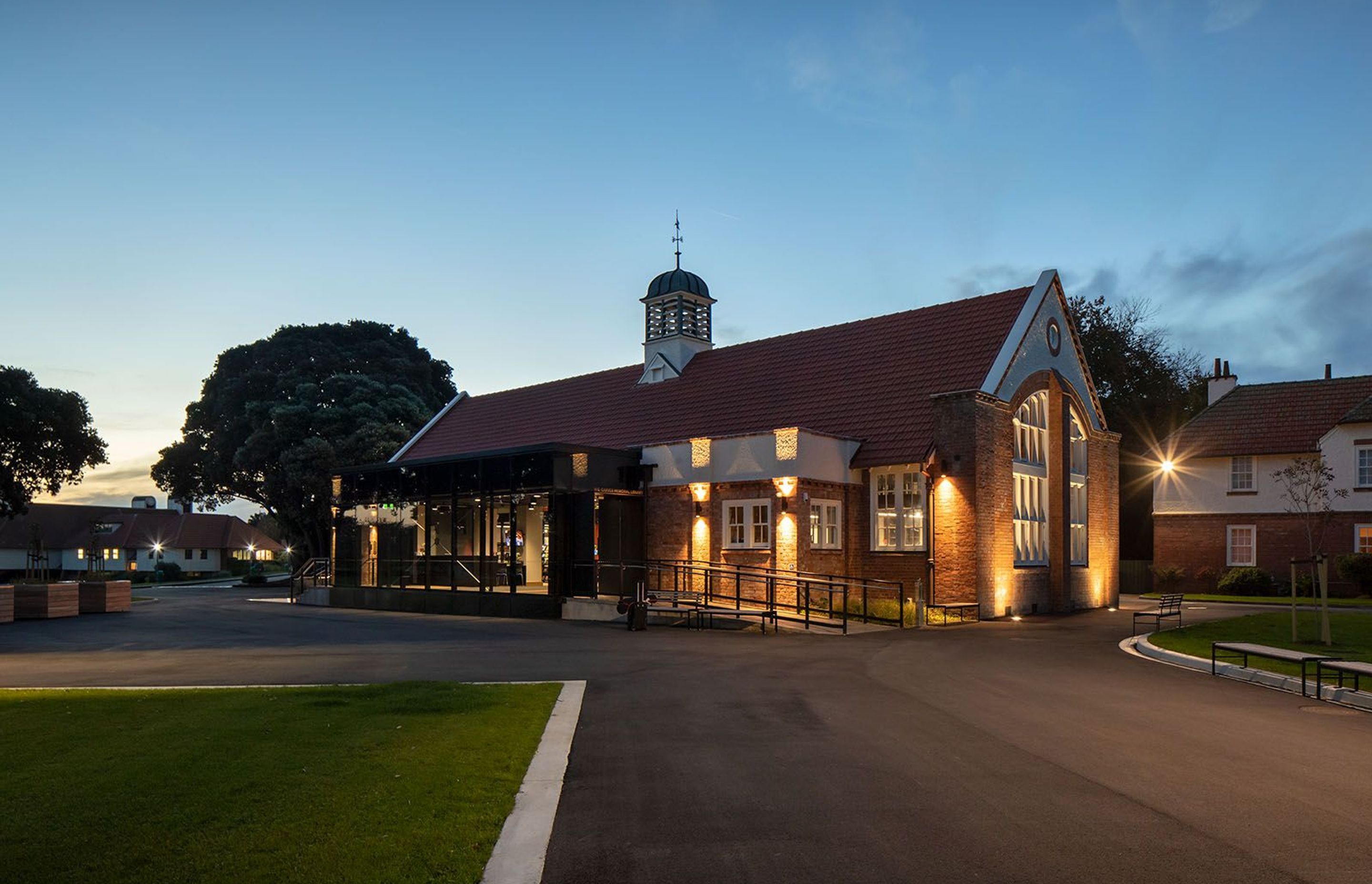 The H G Carver Memorial Library was the original Dining Hall designed by Atkins and Bacon.