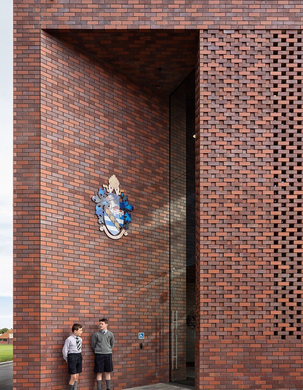 The entry bricks are laid in different configurations.