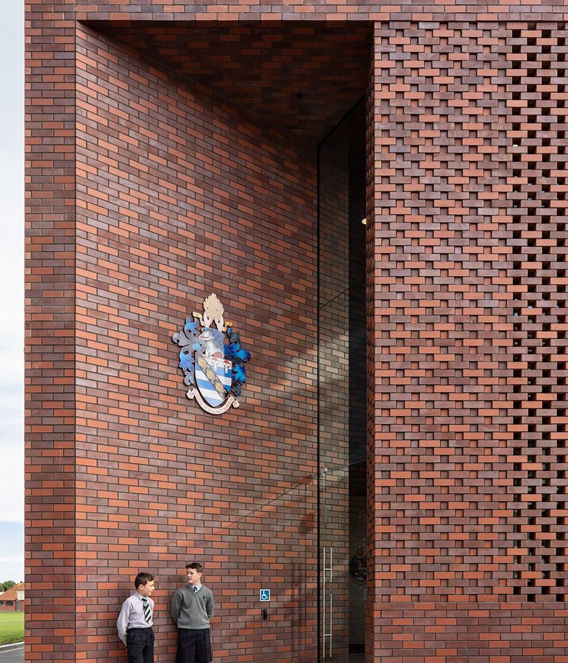 The entry bricks are laid in different configurations.
