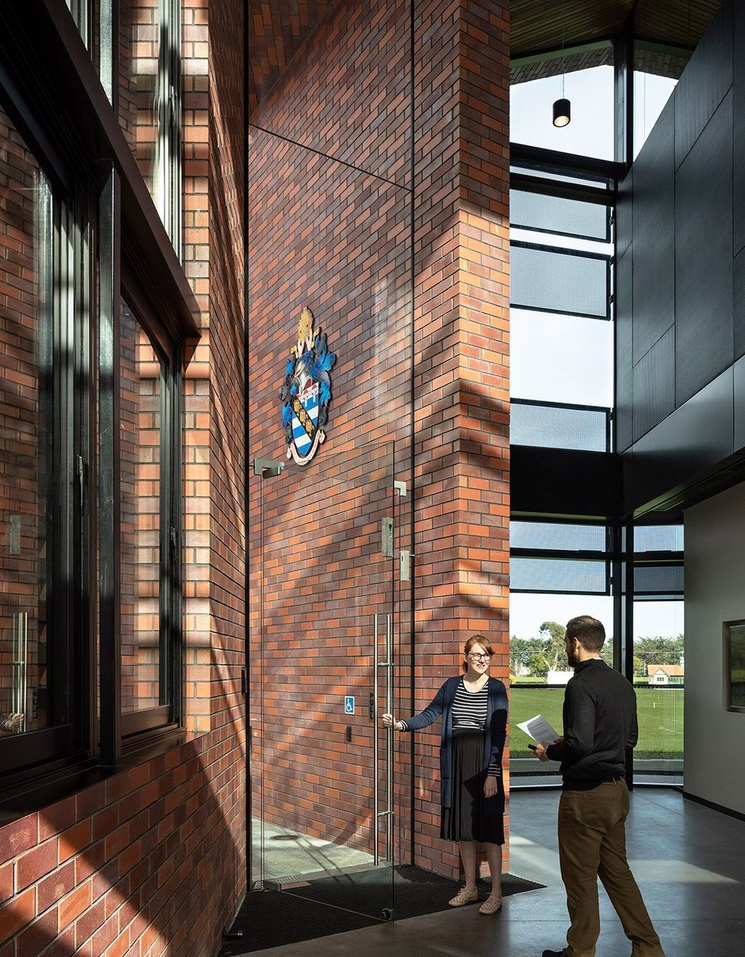 Inside the entrance of the administration building.