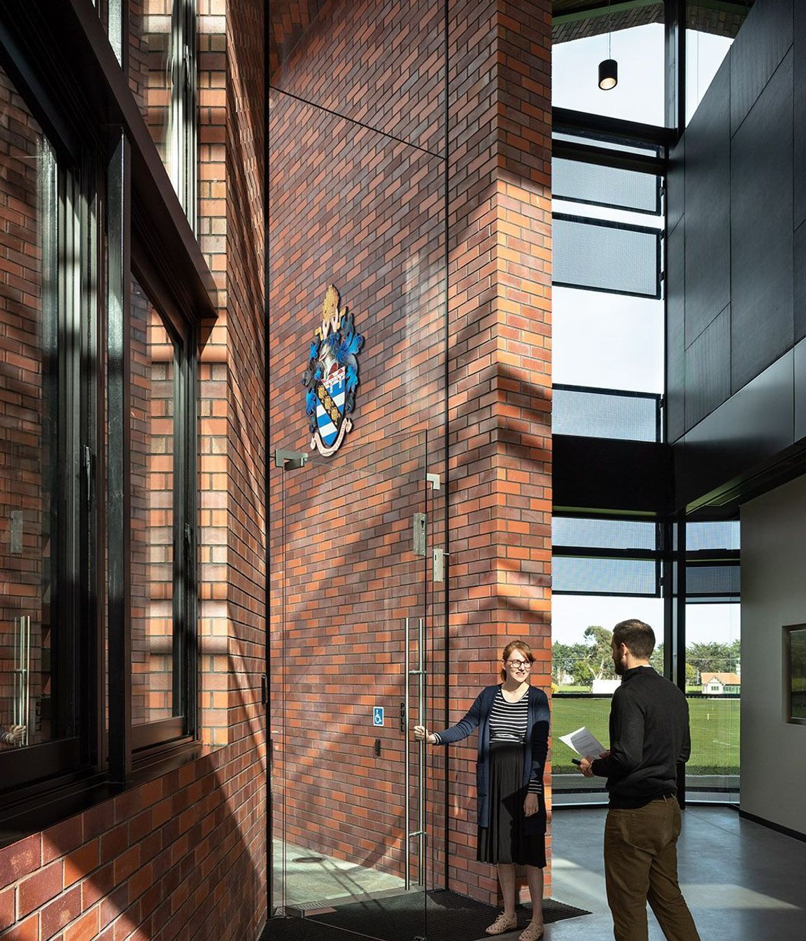 Inside the entrance of the administration building.