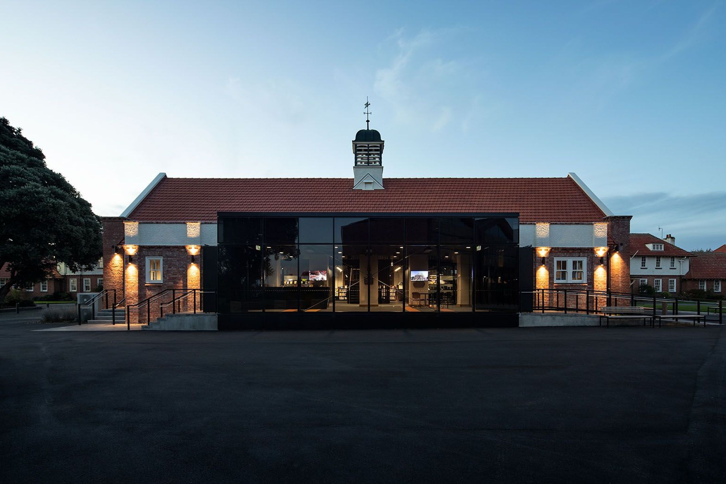 The upgrade of the heritage library includes a shiny new entrance addition.