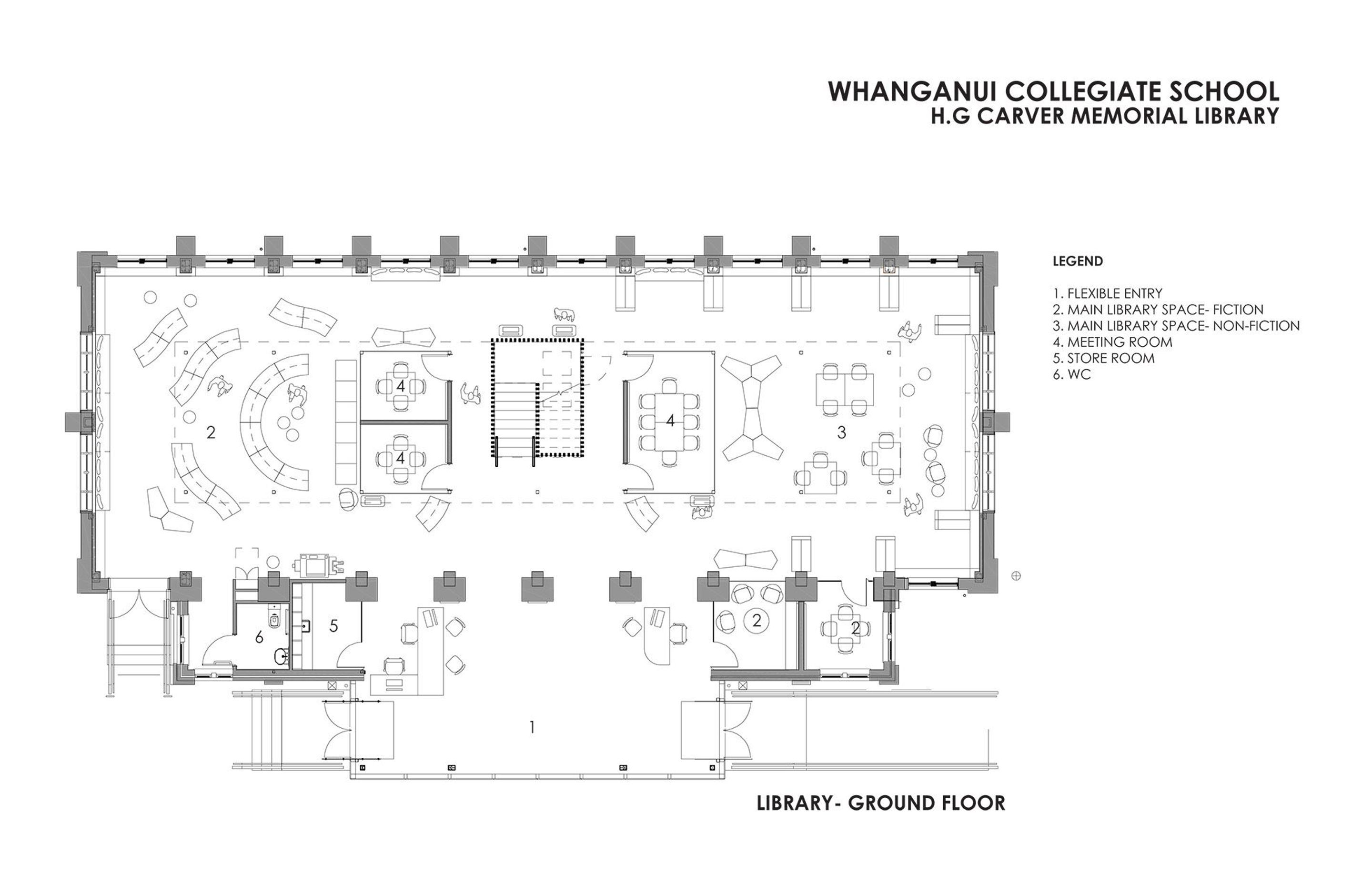 HG Carver Memorial Library: ground-floor plan by RTA Studio.