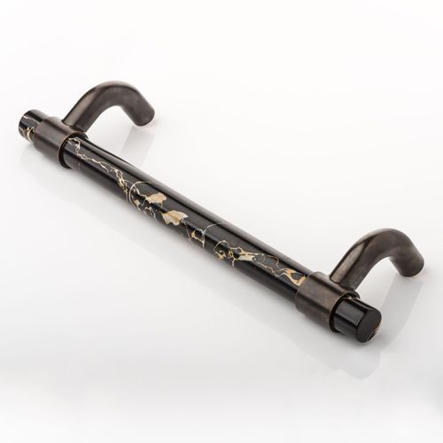 Collett Zarzycki Brass | Marble Cranked Door Pull