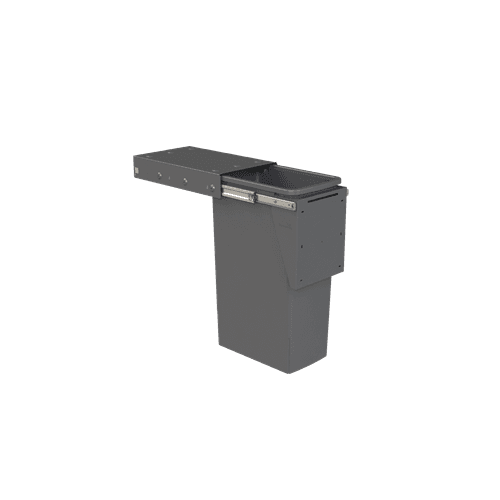 Compact Bin Storage - 1 x 40 Litre Bucket - Cinder - Door Pull