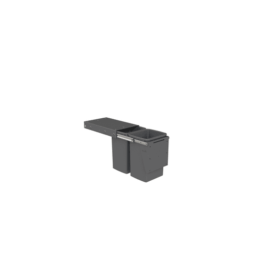 Compact Bin Storage - 2 x 20 Litre Buckets - Cinder - Door Pull