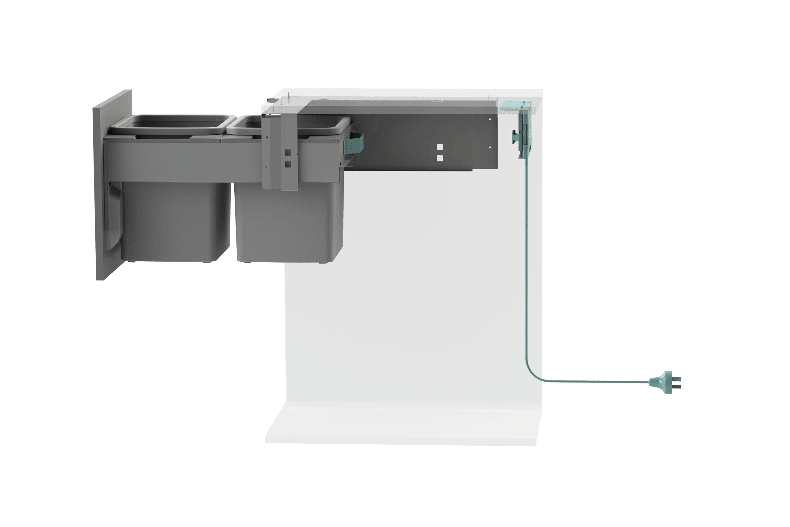 Concelo 2 x 15L Buckets | Door Pull | White