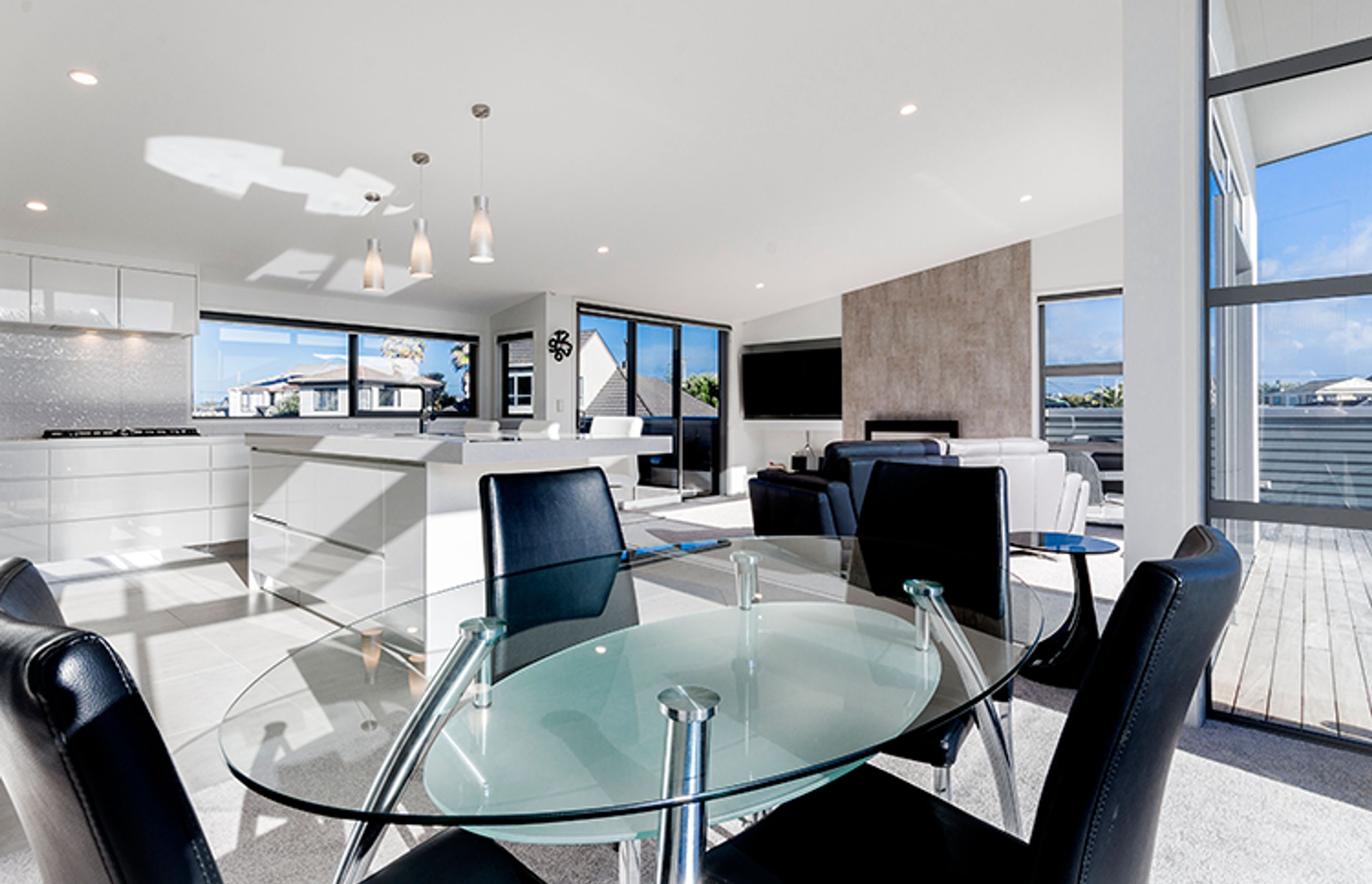 Indoor and outdoor living by the beach.