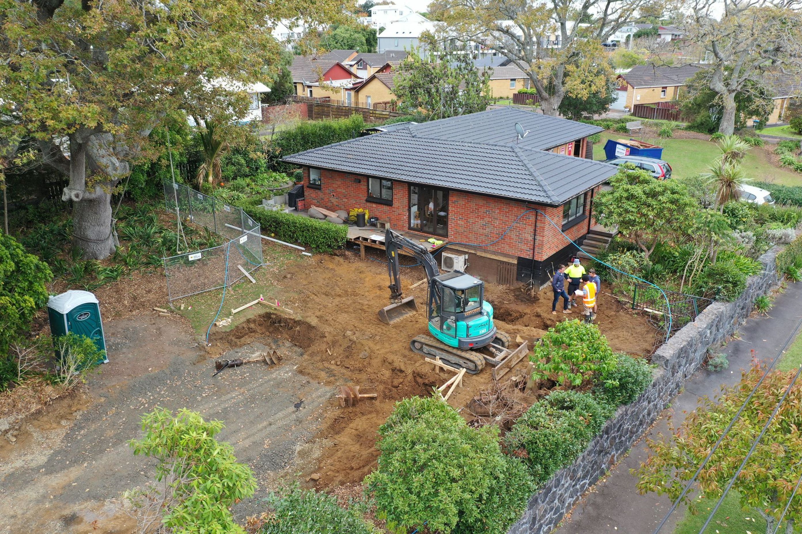 The house was extended out to the east of the original floorplan.