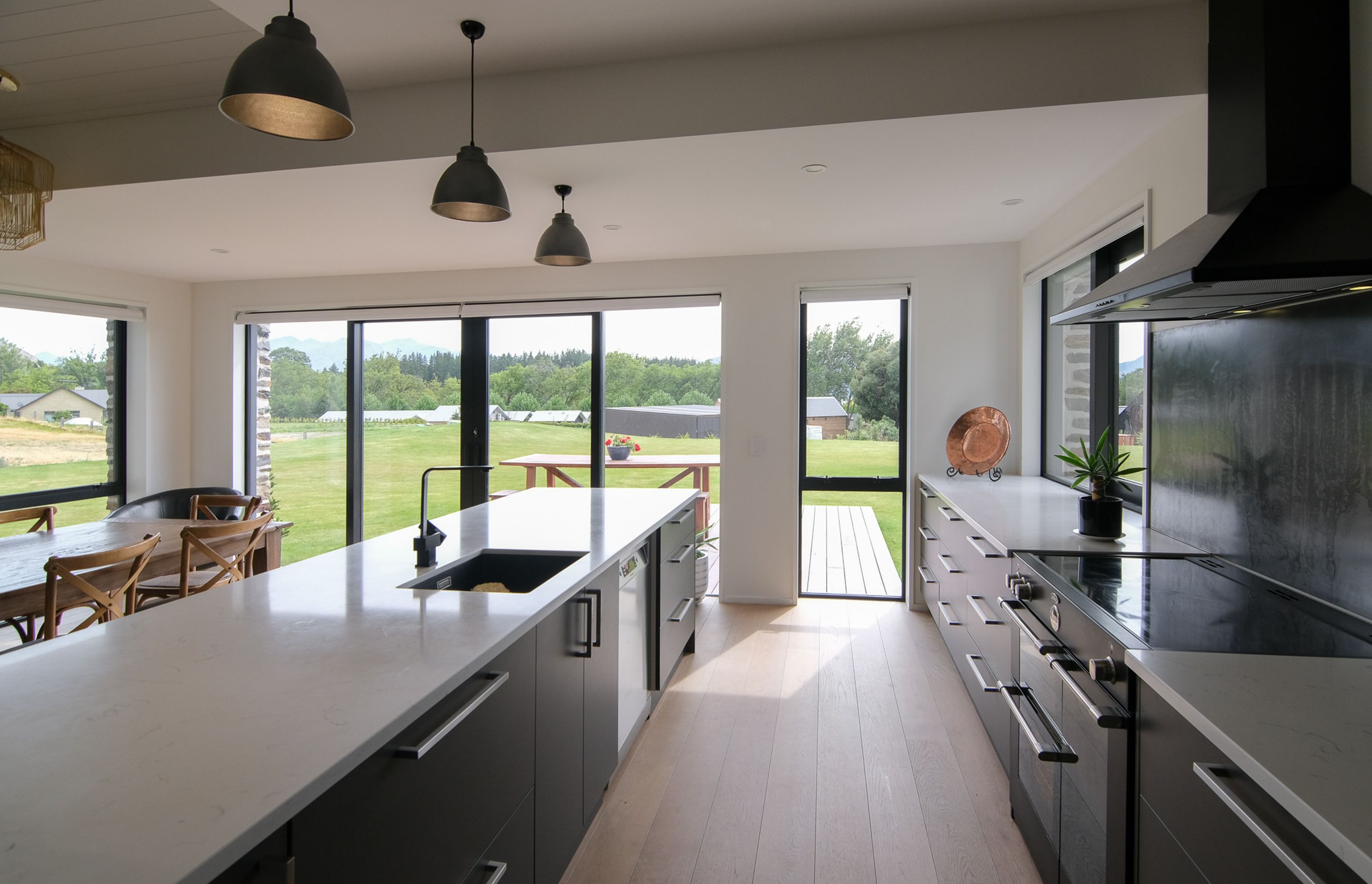 Kitchen with oak floors