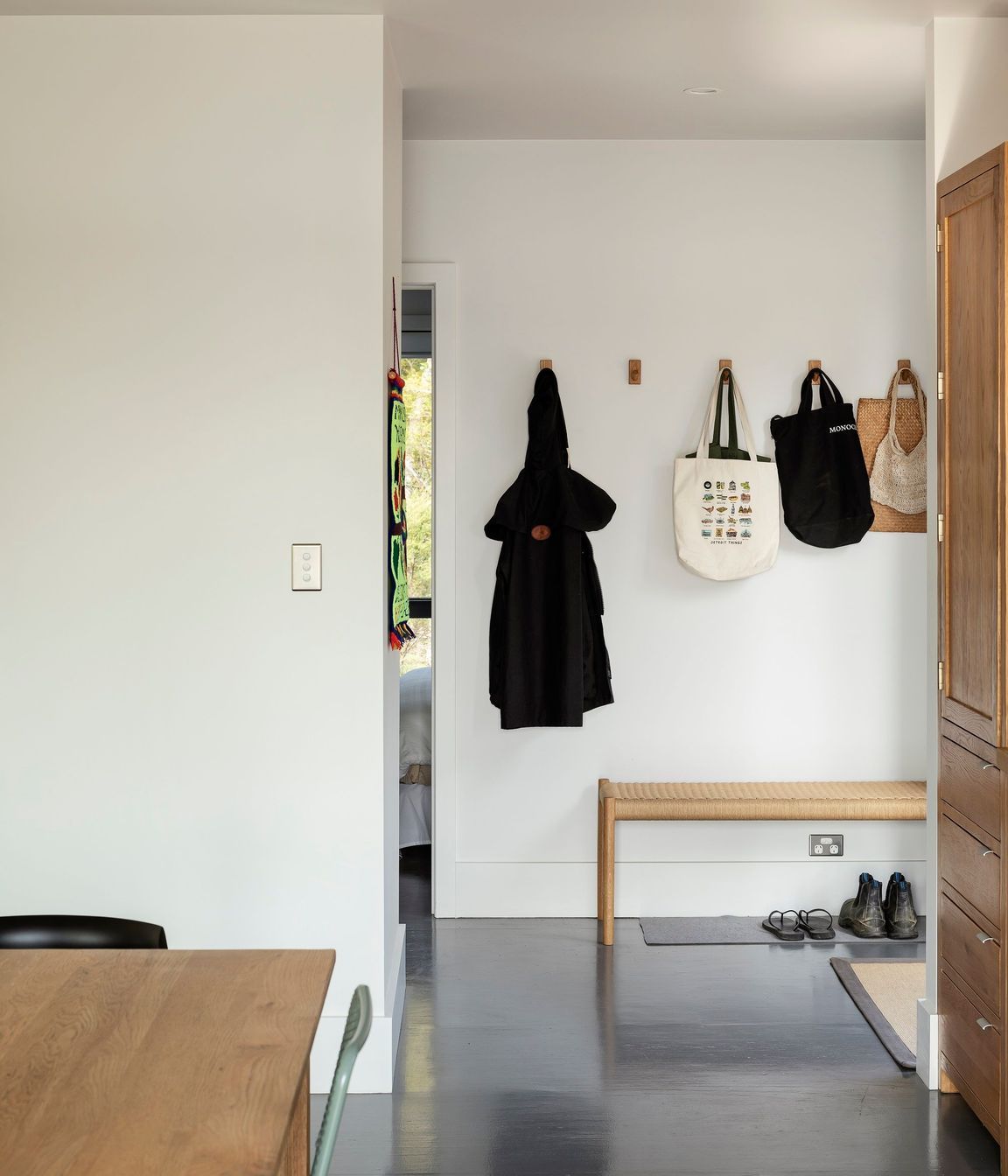 Timber is a key feature throughout the interiors. 