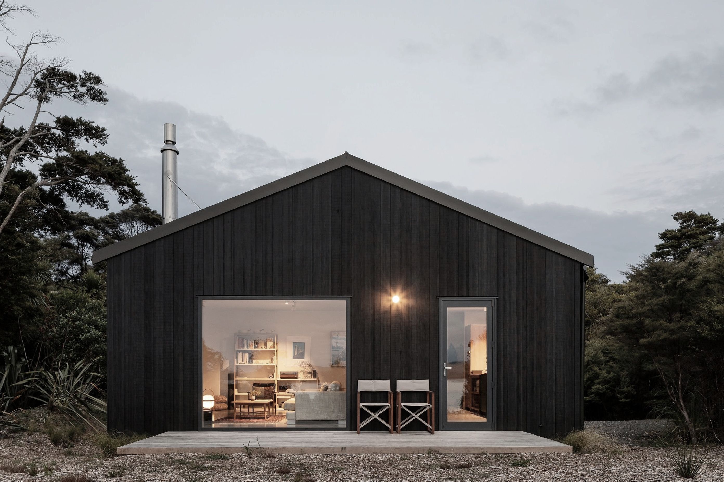An oversized fixed window offers views down the harbour and beyond.