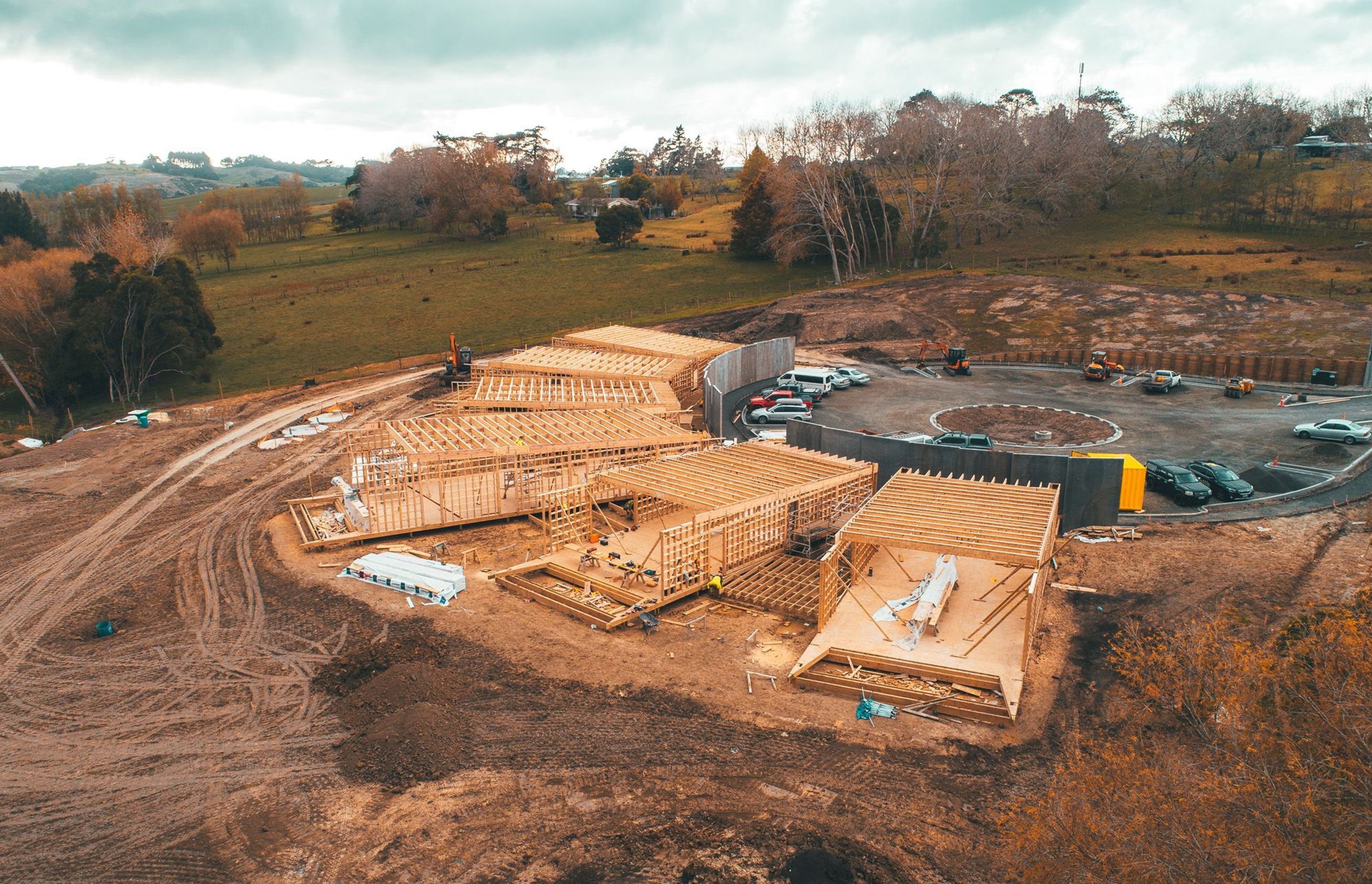 Construction Photography NZ - CPNZ - FutureBuild LVL - Dairy Flat SIte Progress - Drone Photo 3