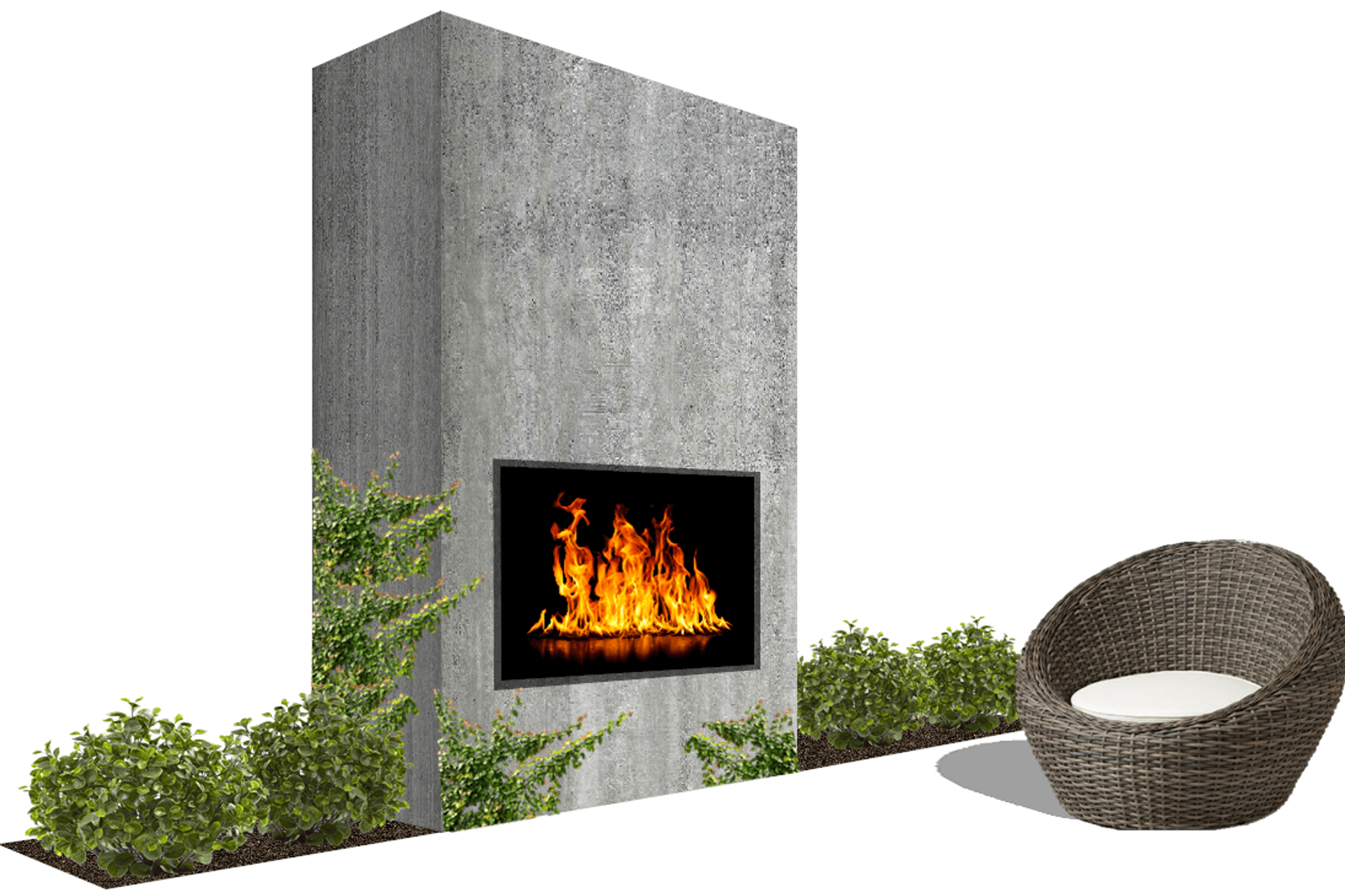 Intimate outdoor fireplace that centers around rear entertaining space. 