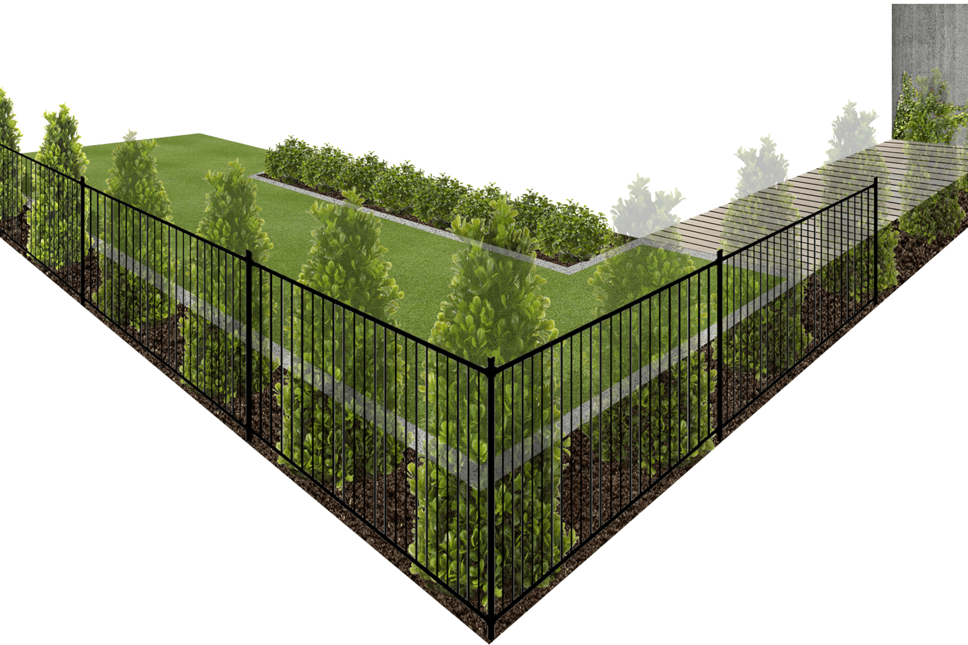 Front lawn area that doubles as vehicle parking.