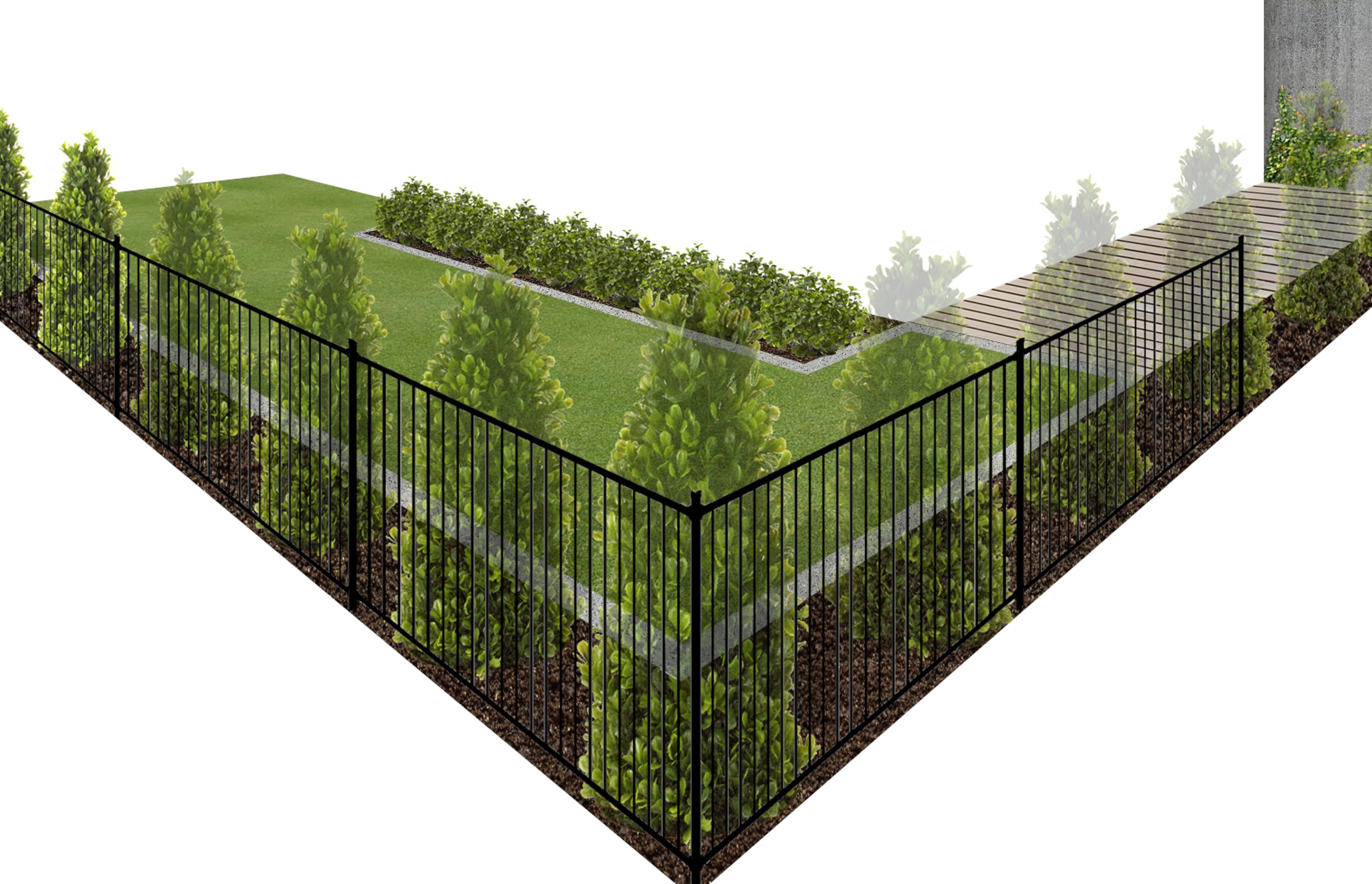 Front lawn area that doubles as vehicle parking.