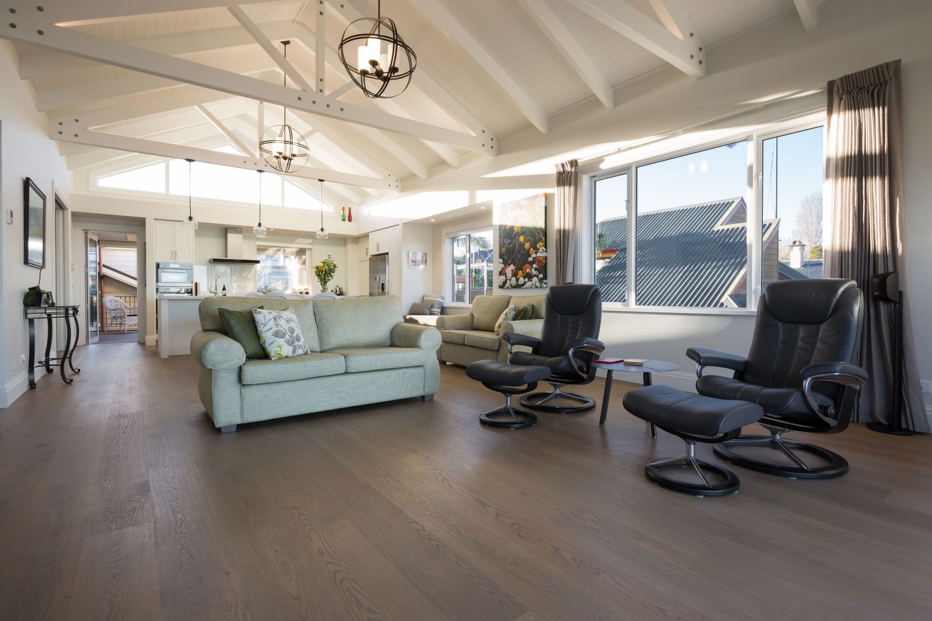 Engineered European Oak ​flooring and finished w/ Tover Oil in 'Smoke'