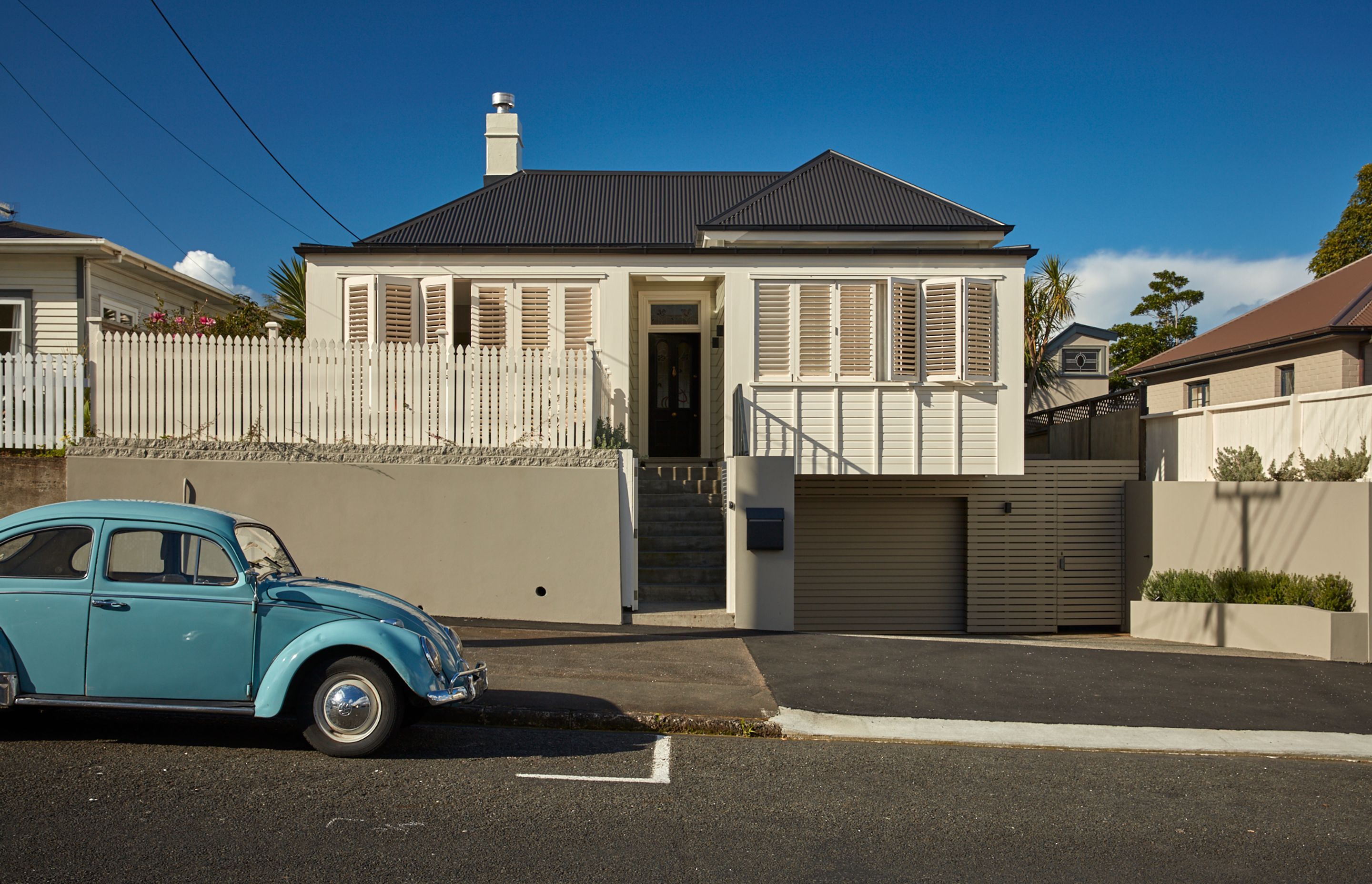 The original villa was built in 1880, seen here with its new transformation by Scarlet Architects.