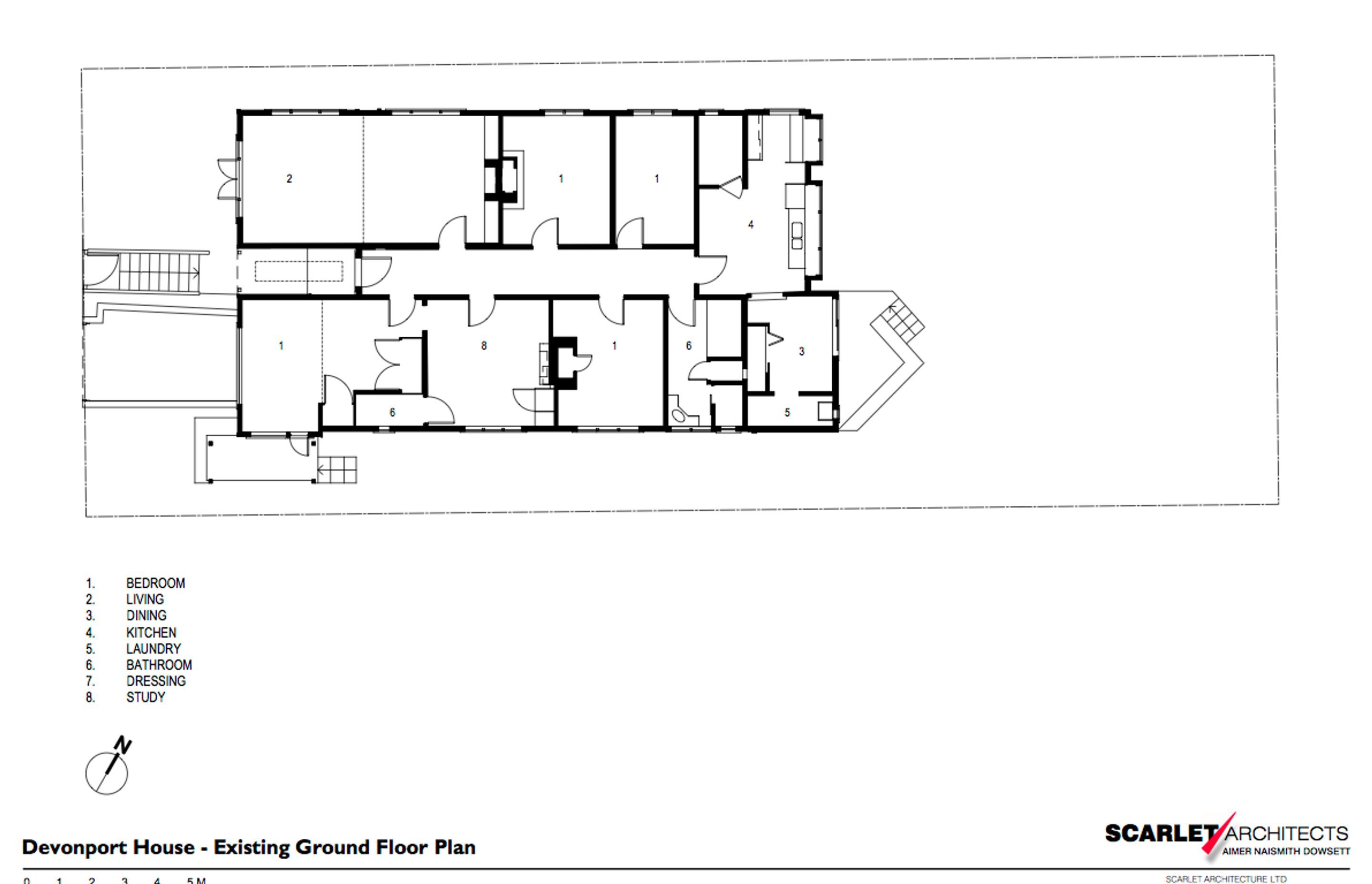 The existing ground-floor plan, by Scarlet Architects.