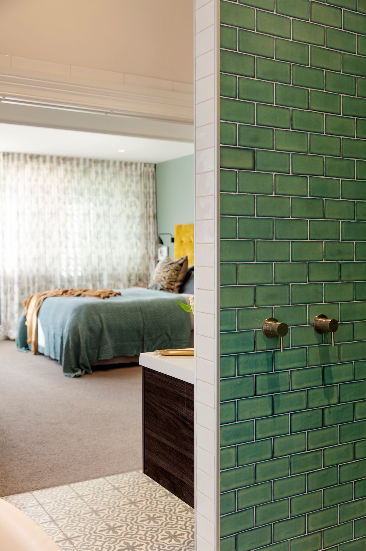 The view of the bedroom from the en suite.