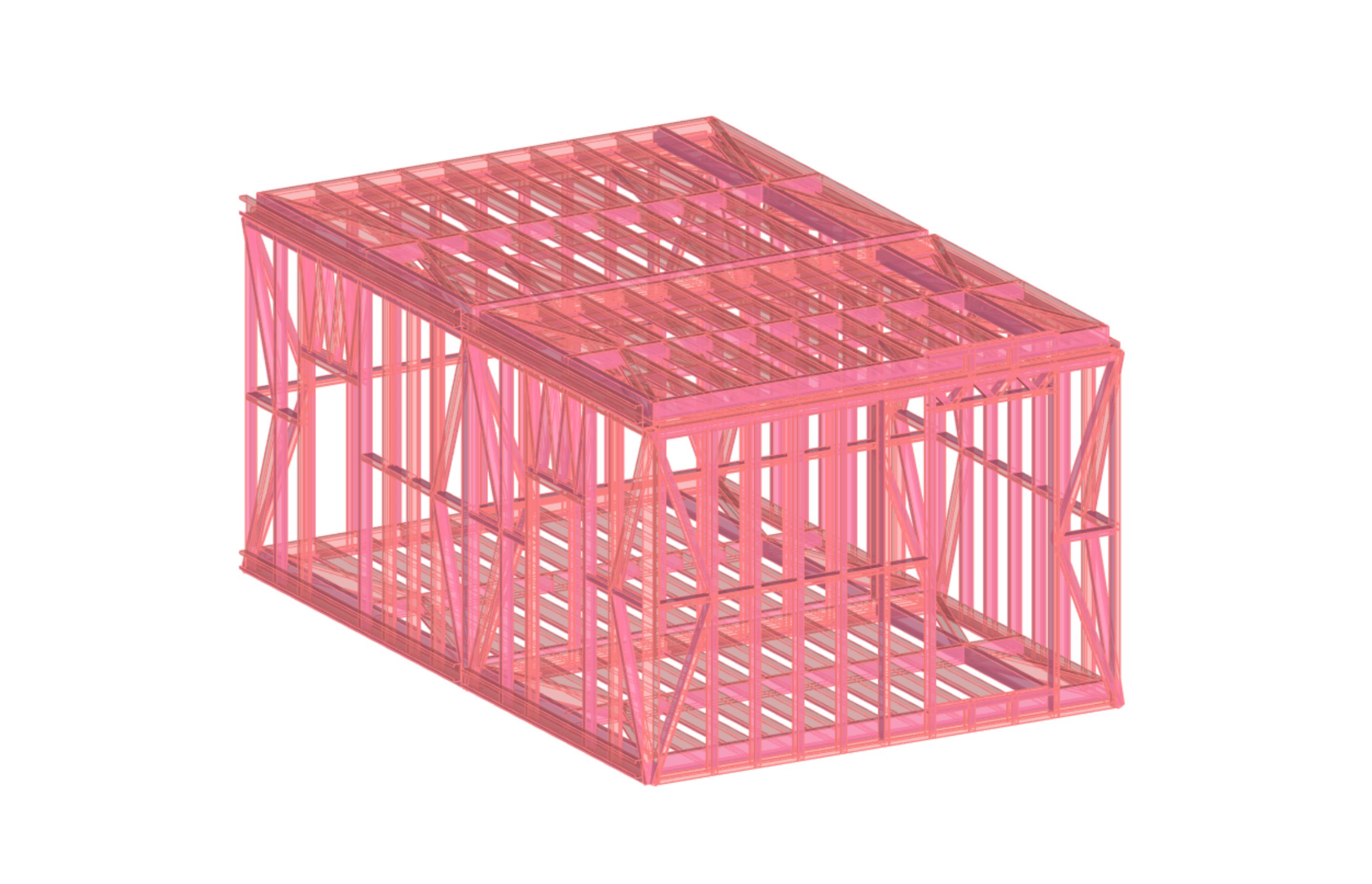 Single light steel framed module of alternative design for Elam University Hall