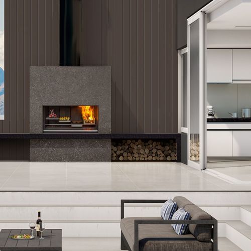 Escea EK1250 Outdoor Fireplace Kitchen