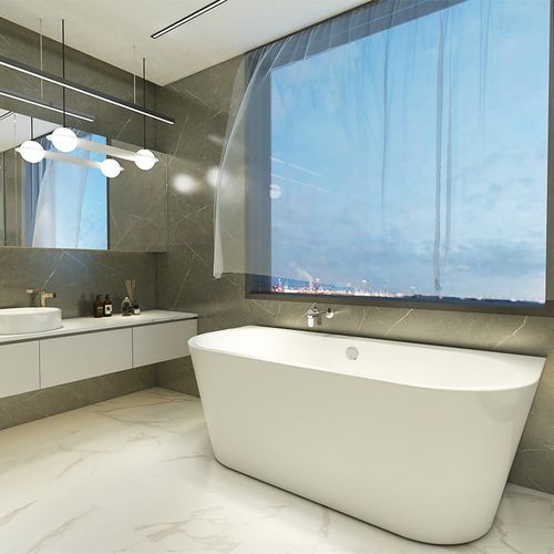 Evok Freestanding Back-to-Wall Bath