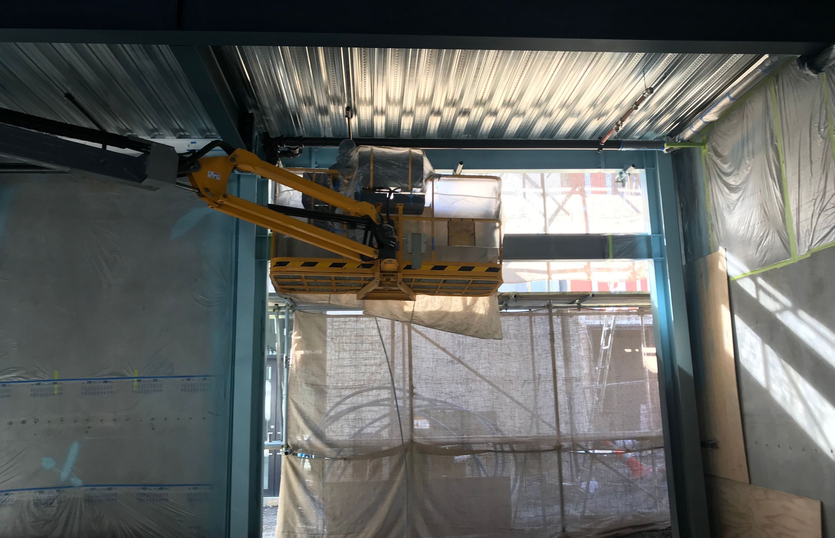 FX9500 Intumscent being applied to steel beams and columns