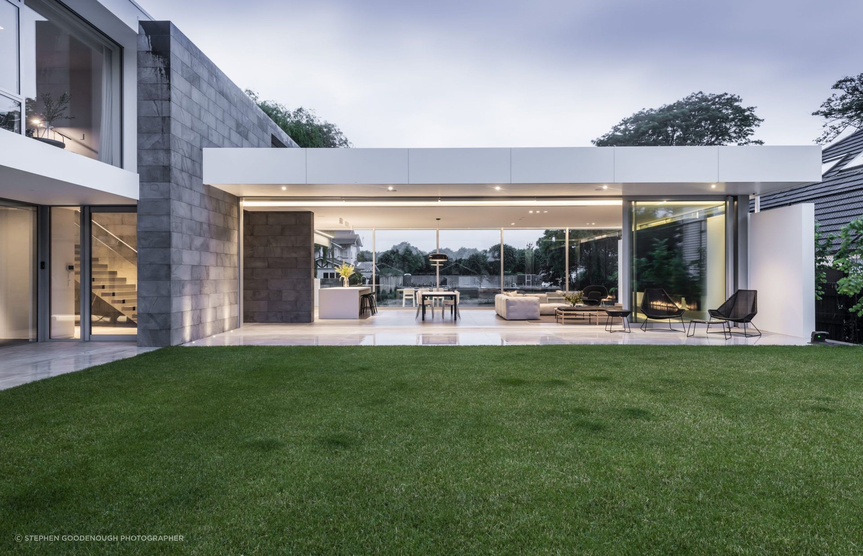 The material palette was chosen for its clean lines and quality finish