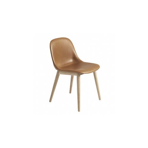 Fiber Side Chair Wood Base - Leather