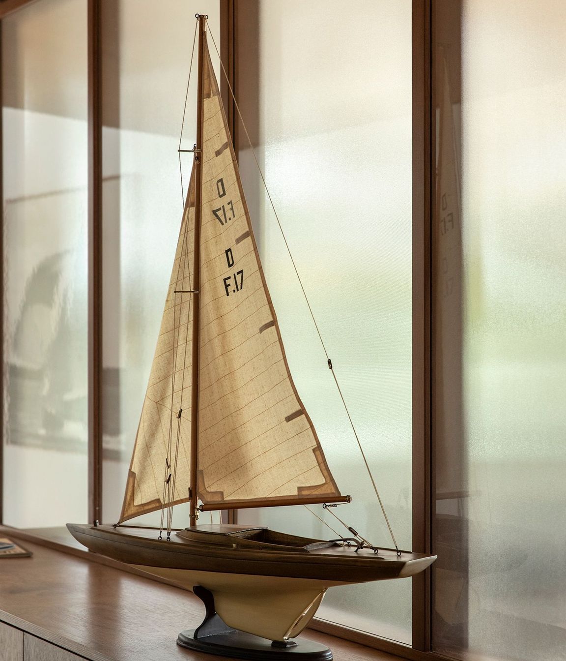 A replica model of the famous Flying Cloud racing yacht.