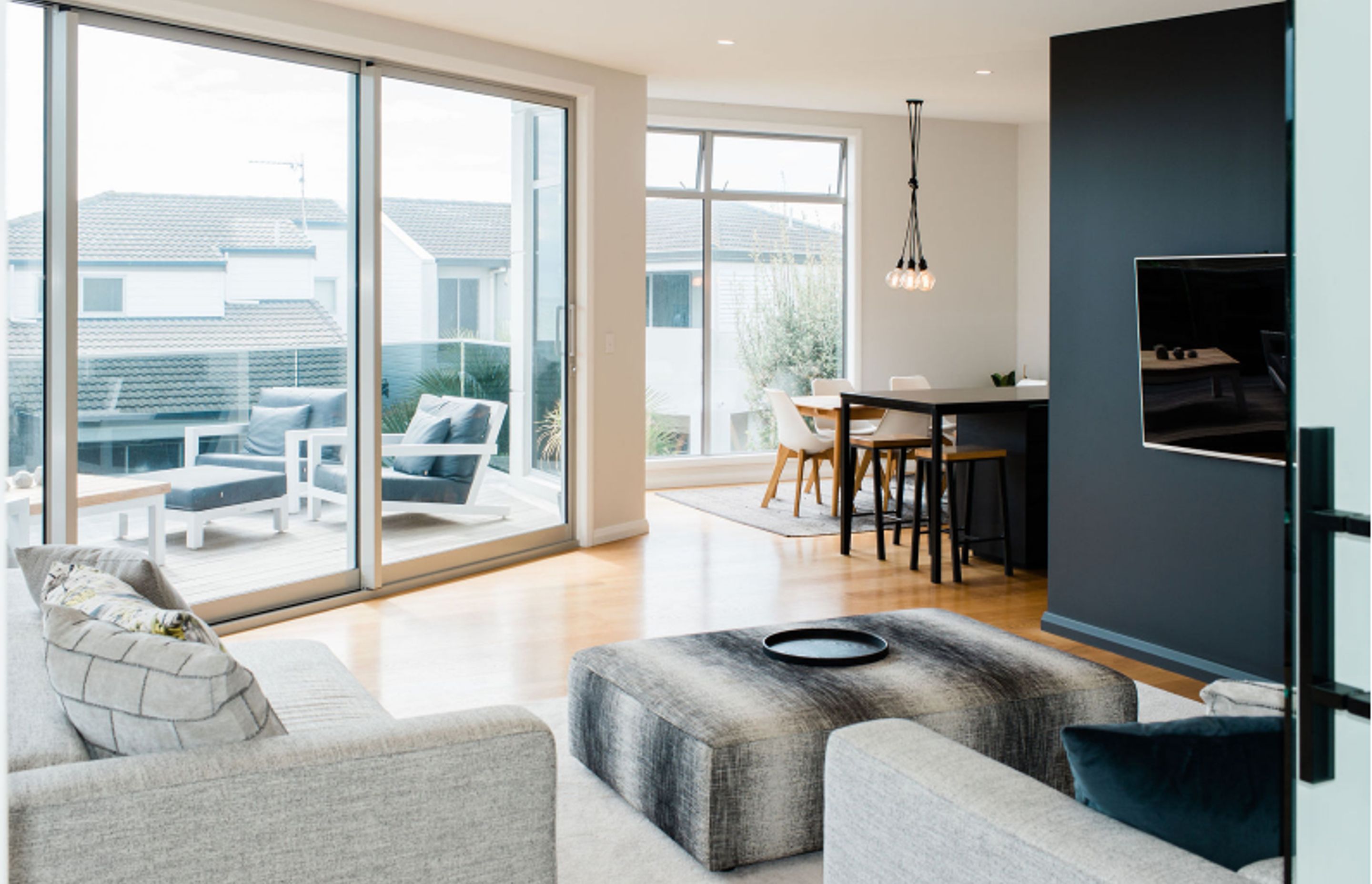 Open plan living, American Oak flooring