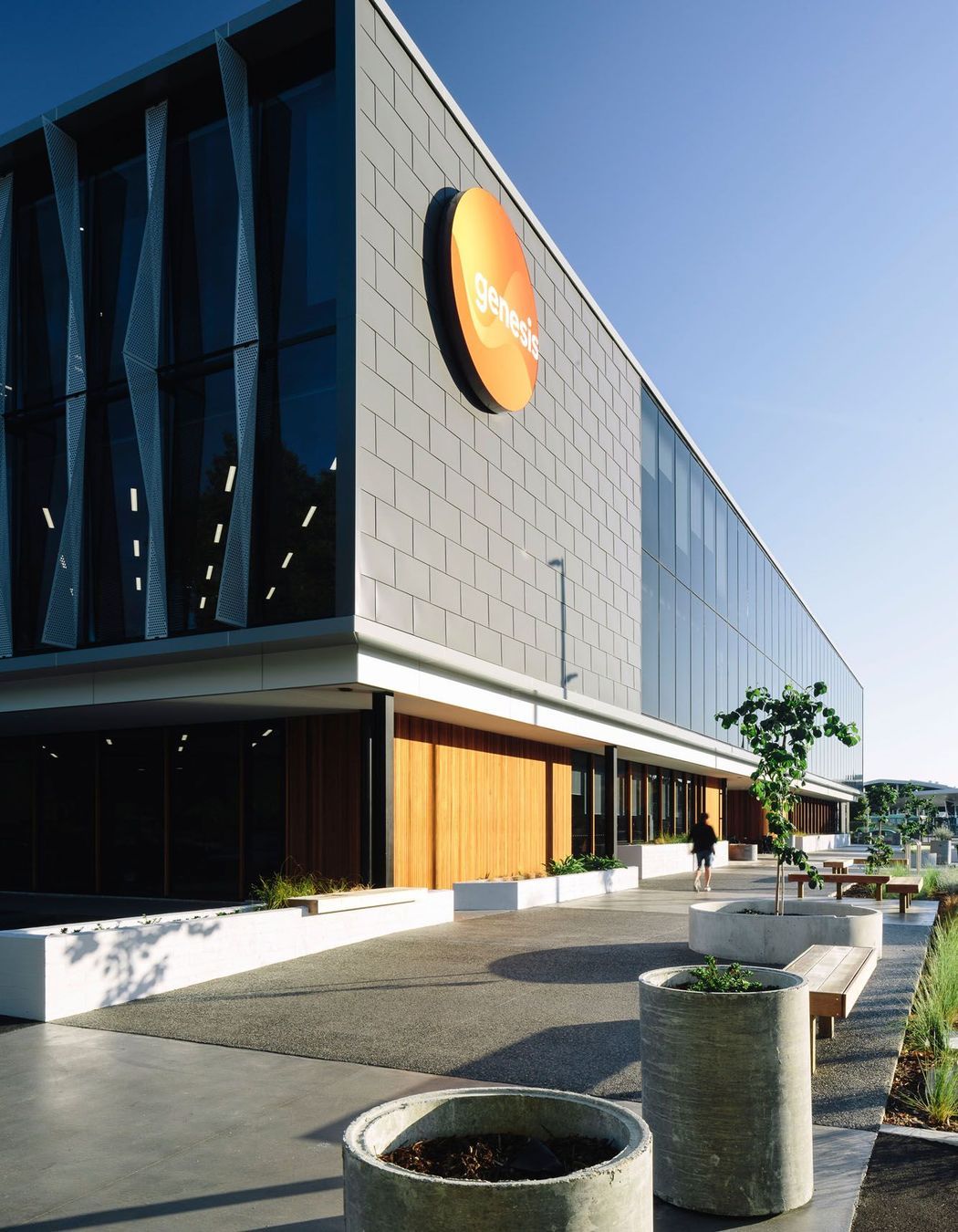 The material palette responds to the natural environment, creating a personable sense of place, connecting the building to its Waikato context.