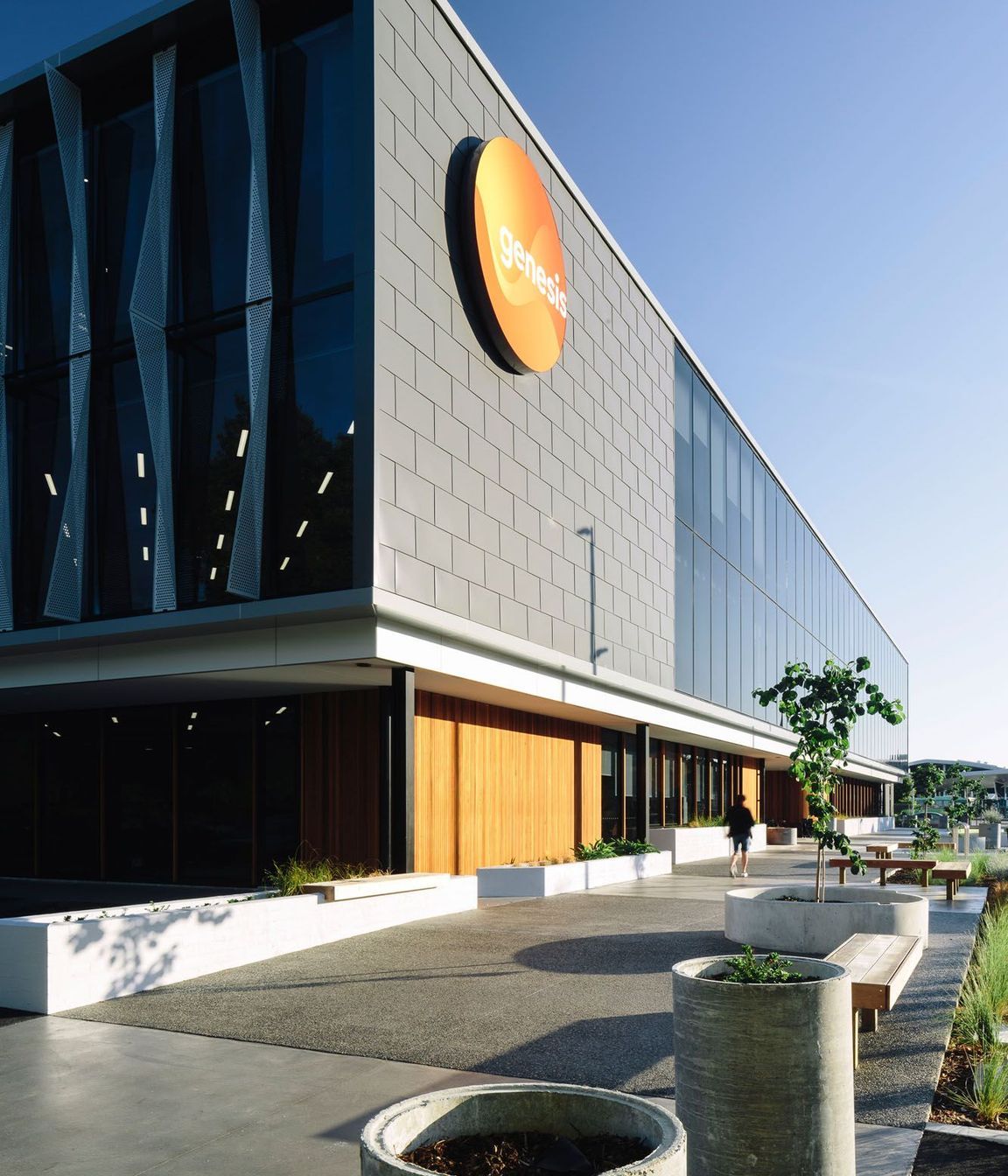 The material palette responds to the natural environment, creating a personable sense of place, connecting the building to its Waikato context.
