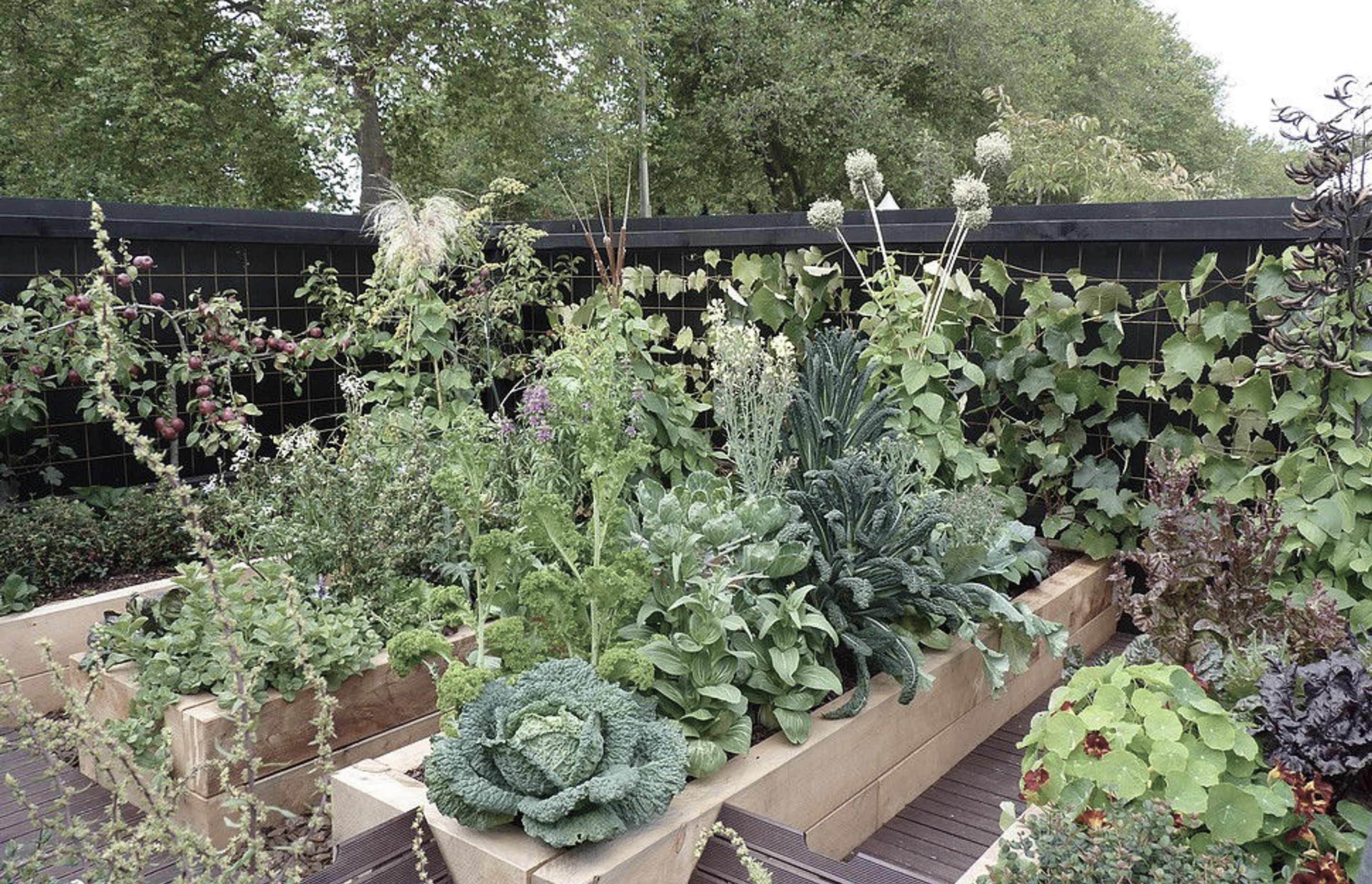 The garden follows sustainable &amp; organic bast practices eg planting in families and rotating beds, insterspersed with companion planting to combat insects &amp; diseases.