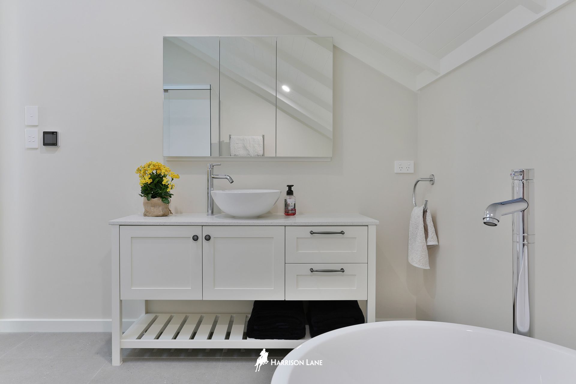 The upstairs bathroom.