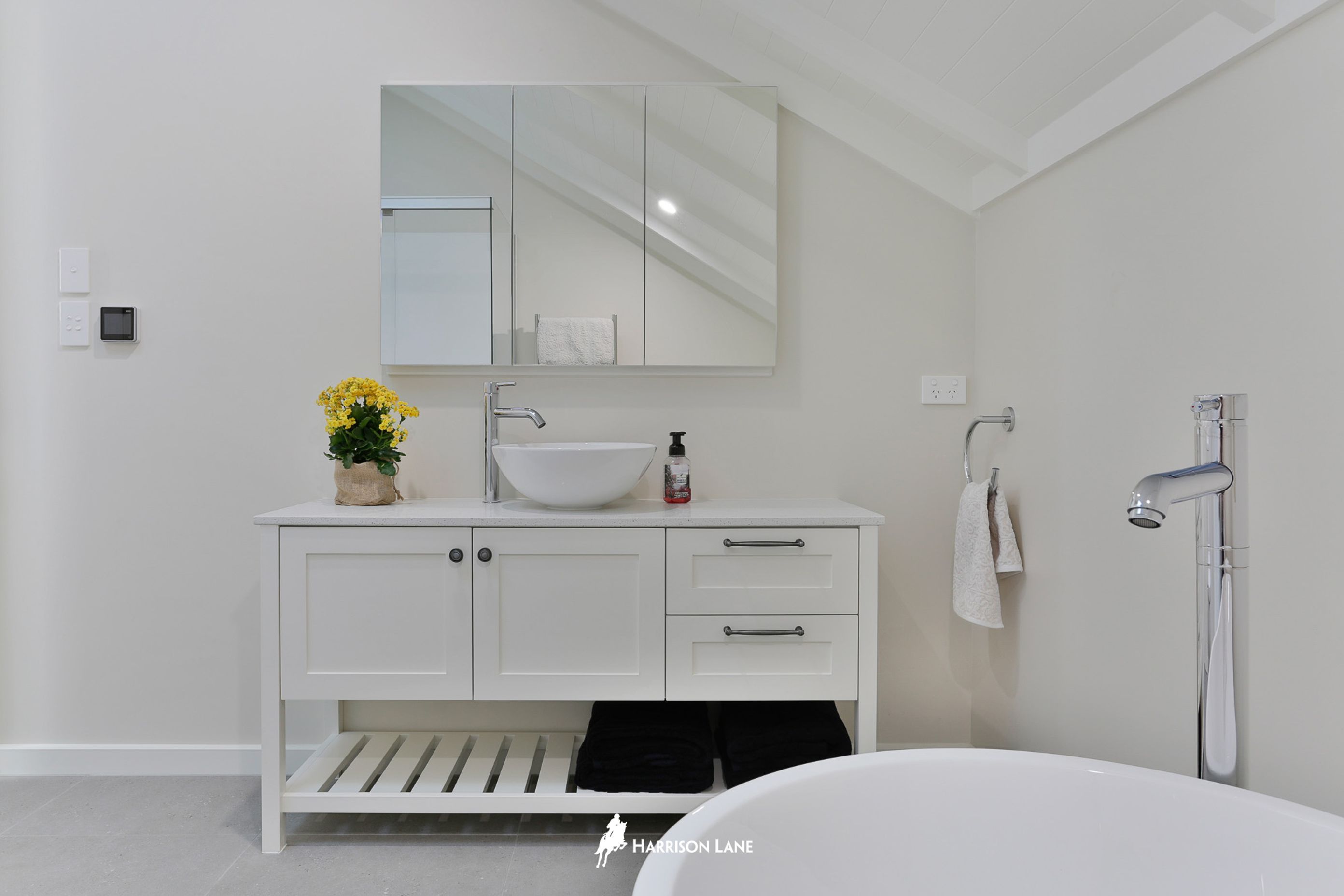 The upstairs bathroom.
