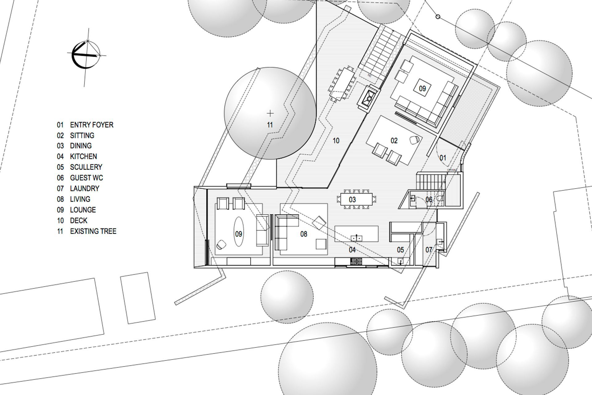 Lower-floor plan by Co-Lab Architecture. 