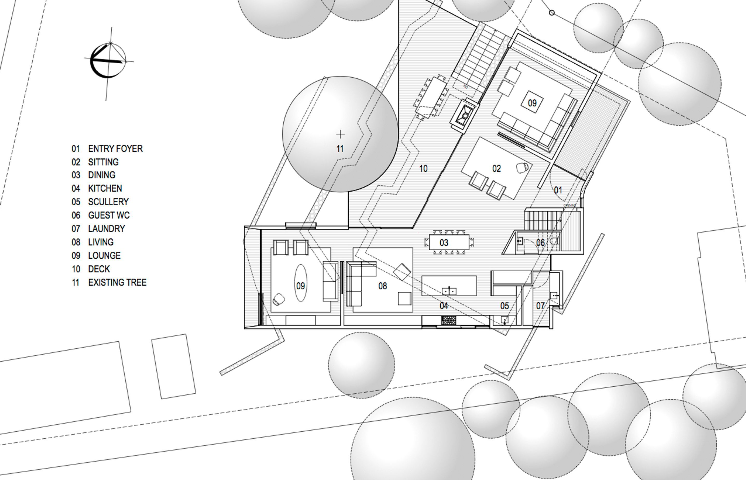 Lower-floor plan by Co-Lab Architecture. 