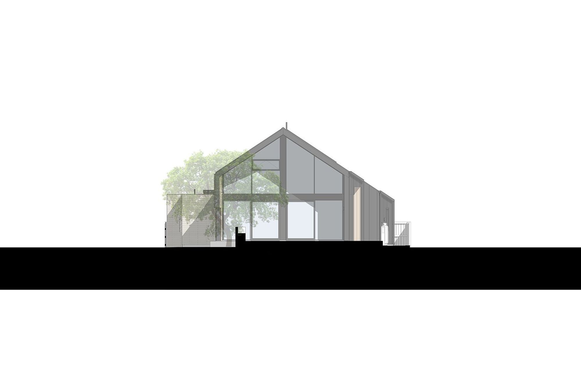 North-facing elevation by Sheppard &amp; Rout Architects.