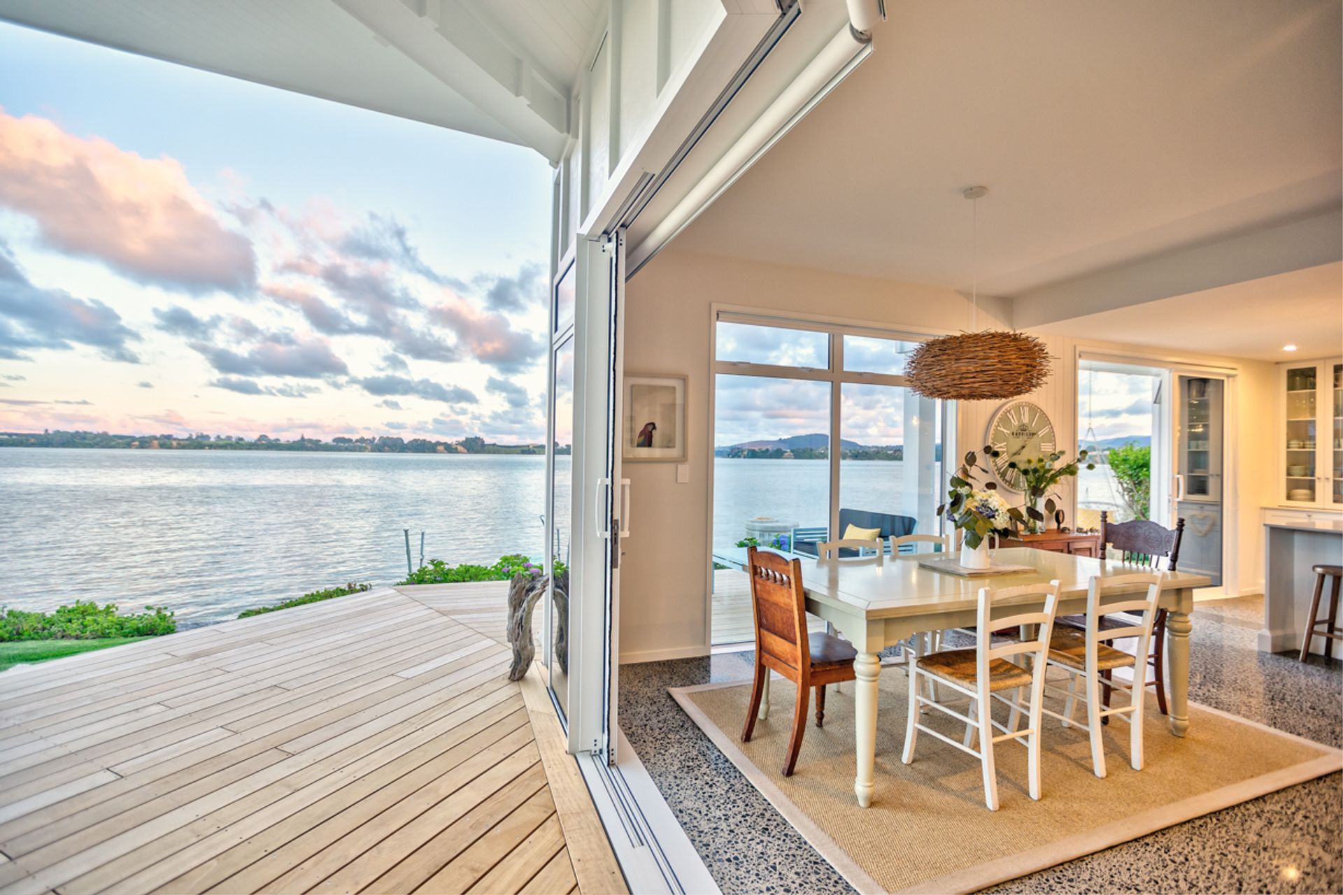 Nestled on the harbours edge this home has uninterrupted views from all of the main living spaces and master suite.
