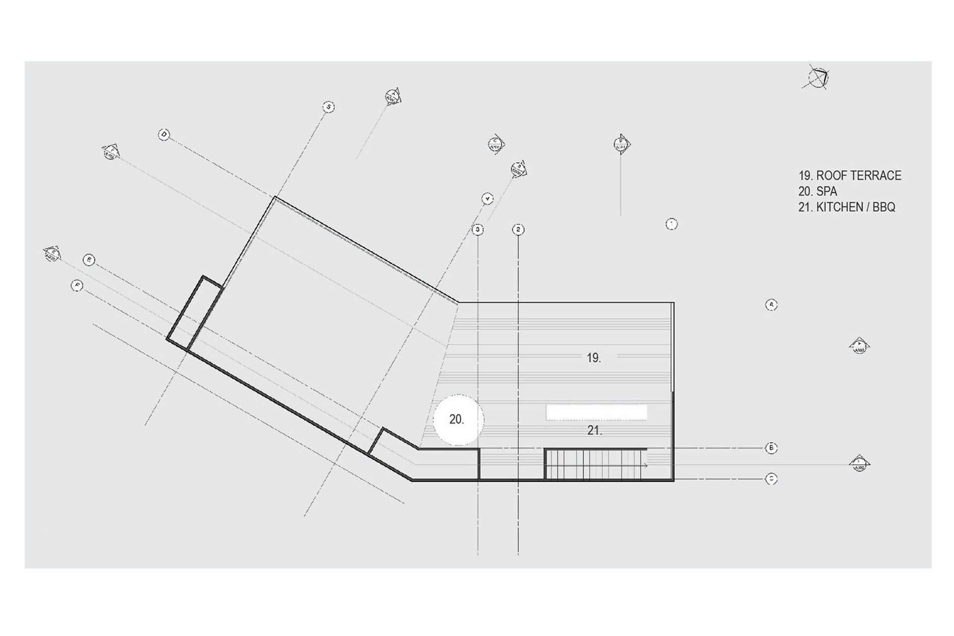 The plan of the roof terrace, by Urban Function Architecture.