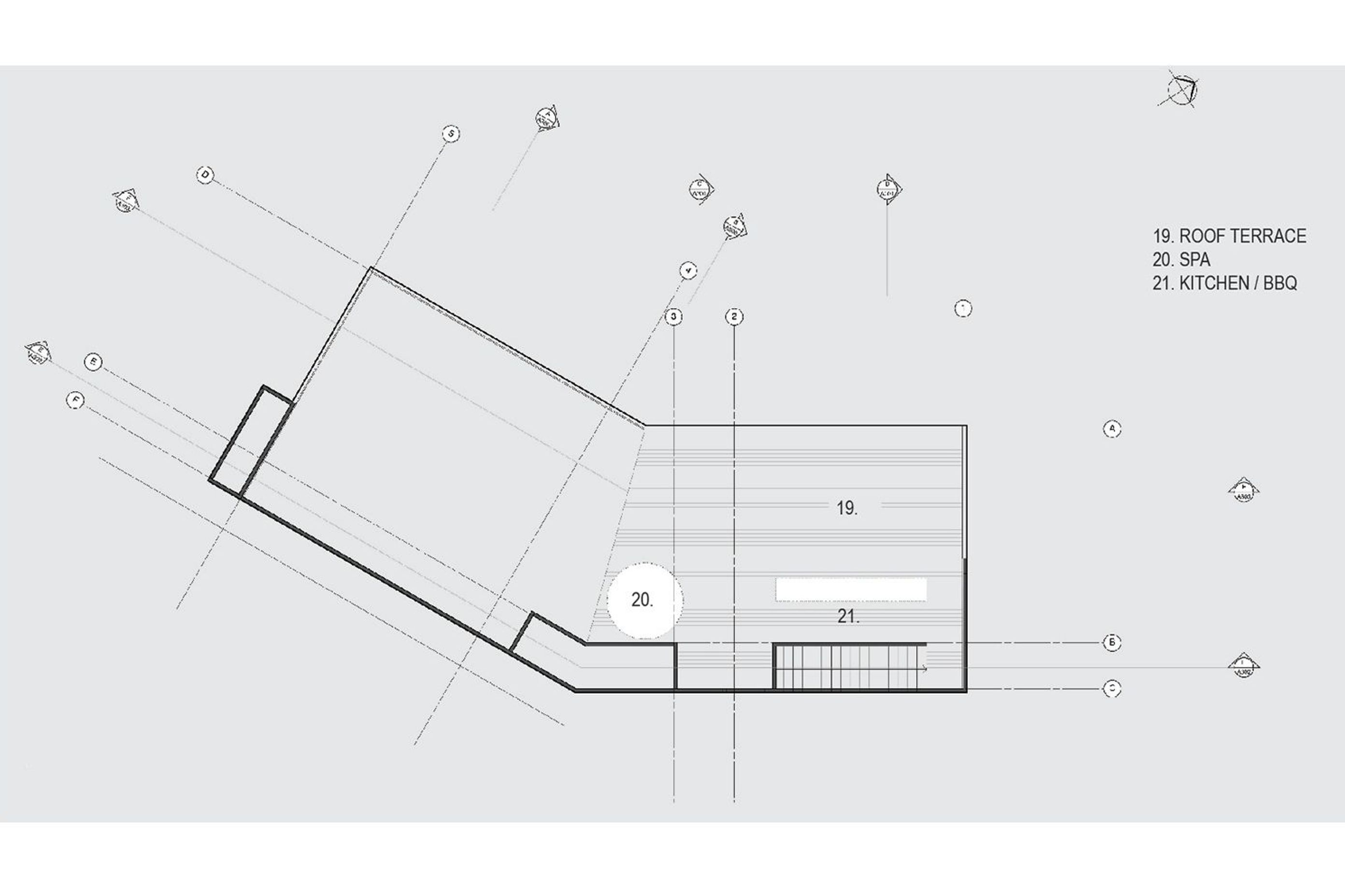 The plan of the roof terrace, by Urban Function Architecture.