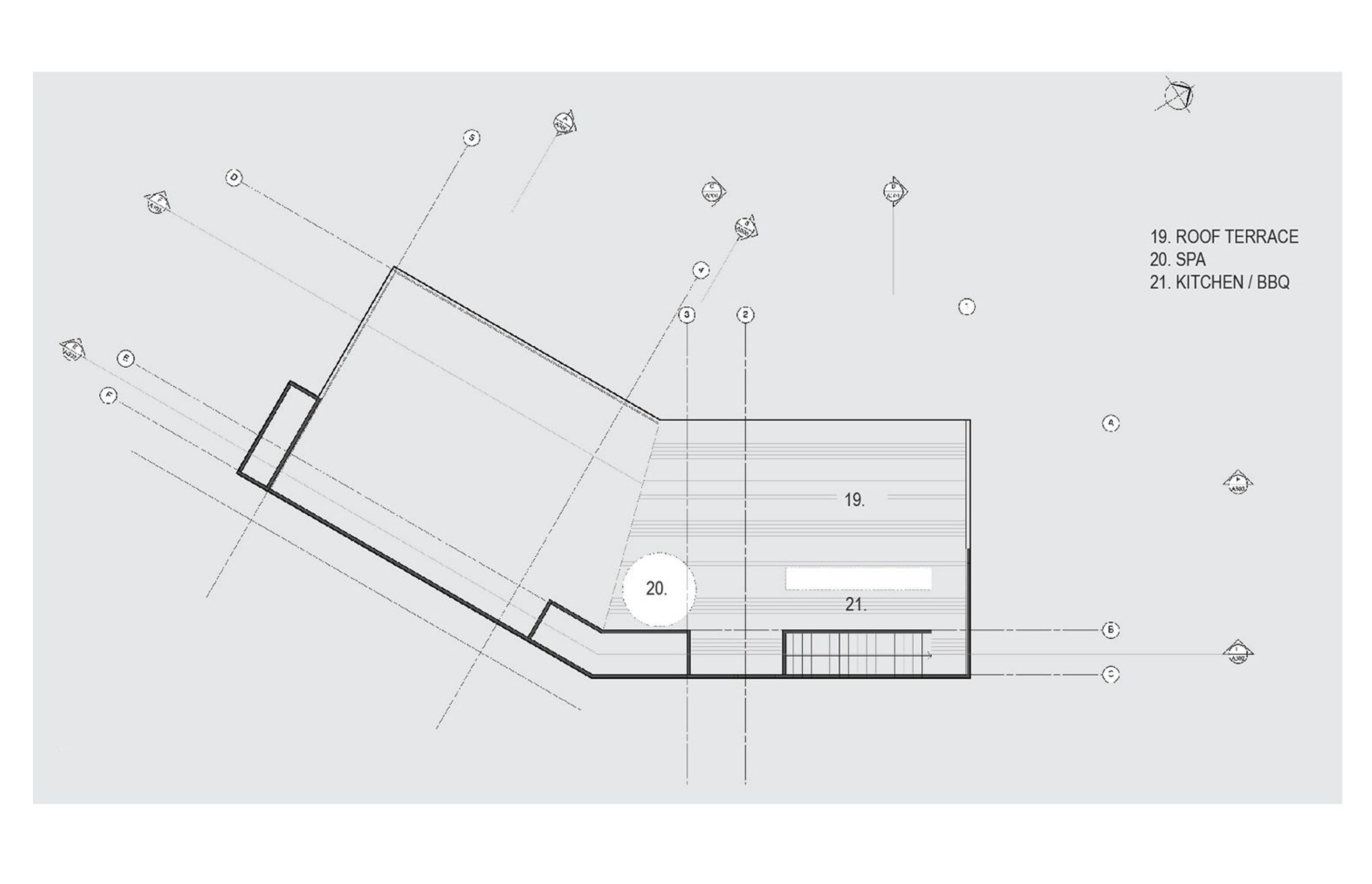 The plan of the roof terrace, by Urban Function Architecture.