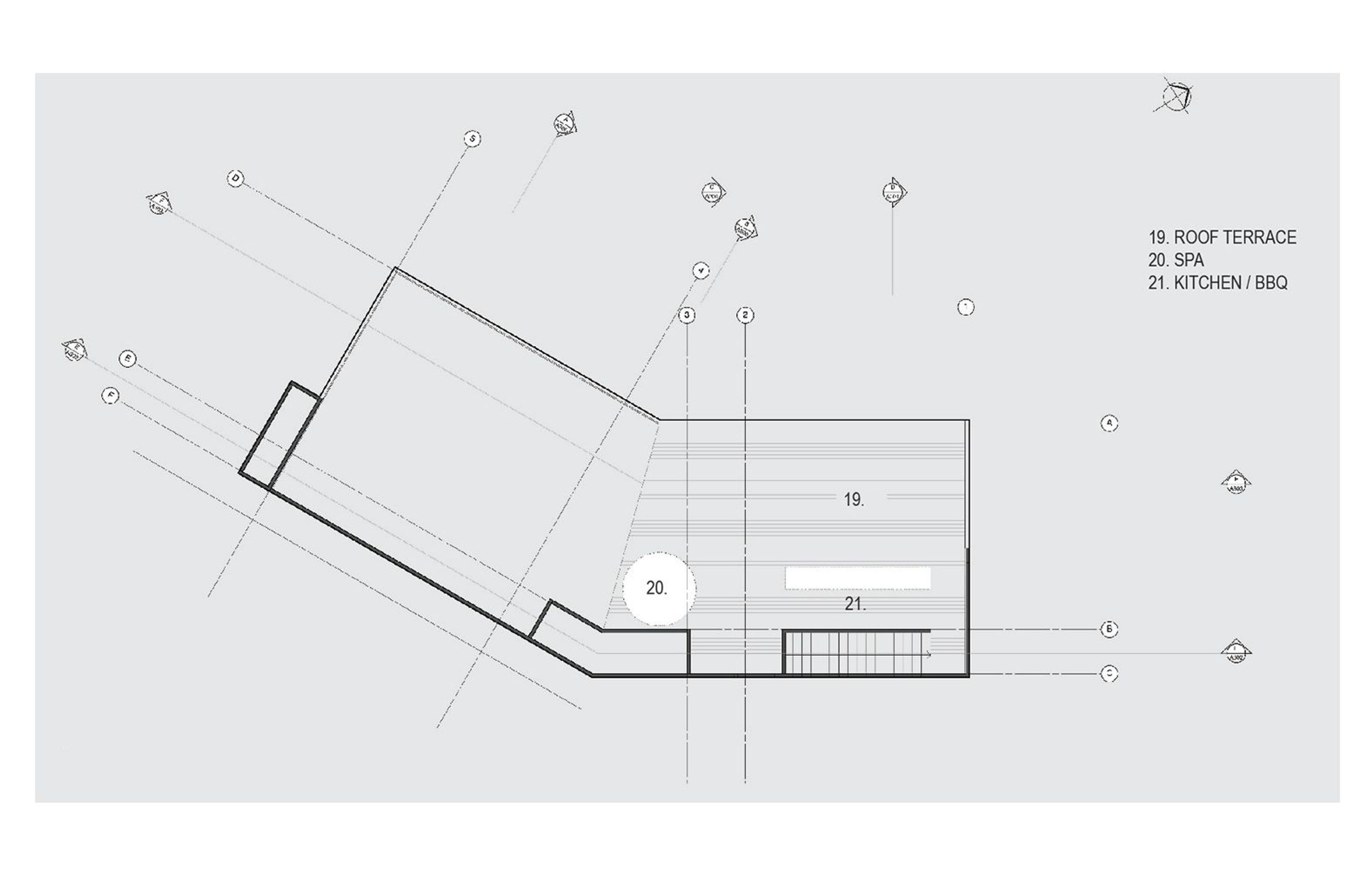 The plan of the roof terrace, by Urban Function Architecture.