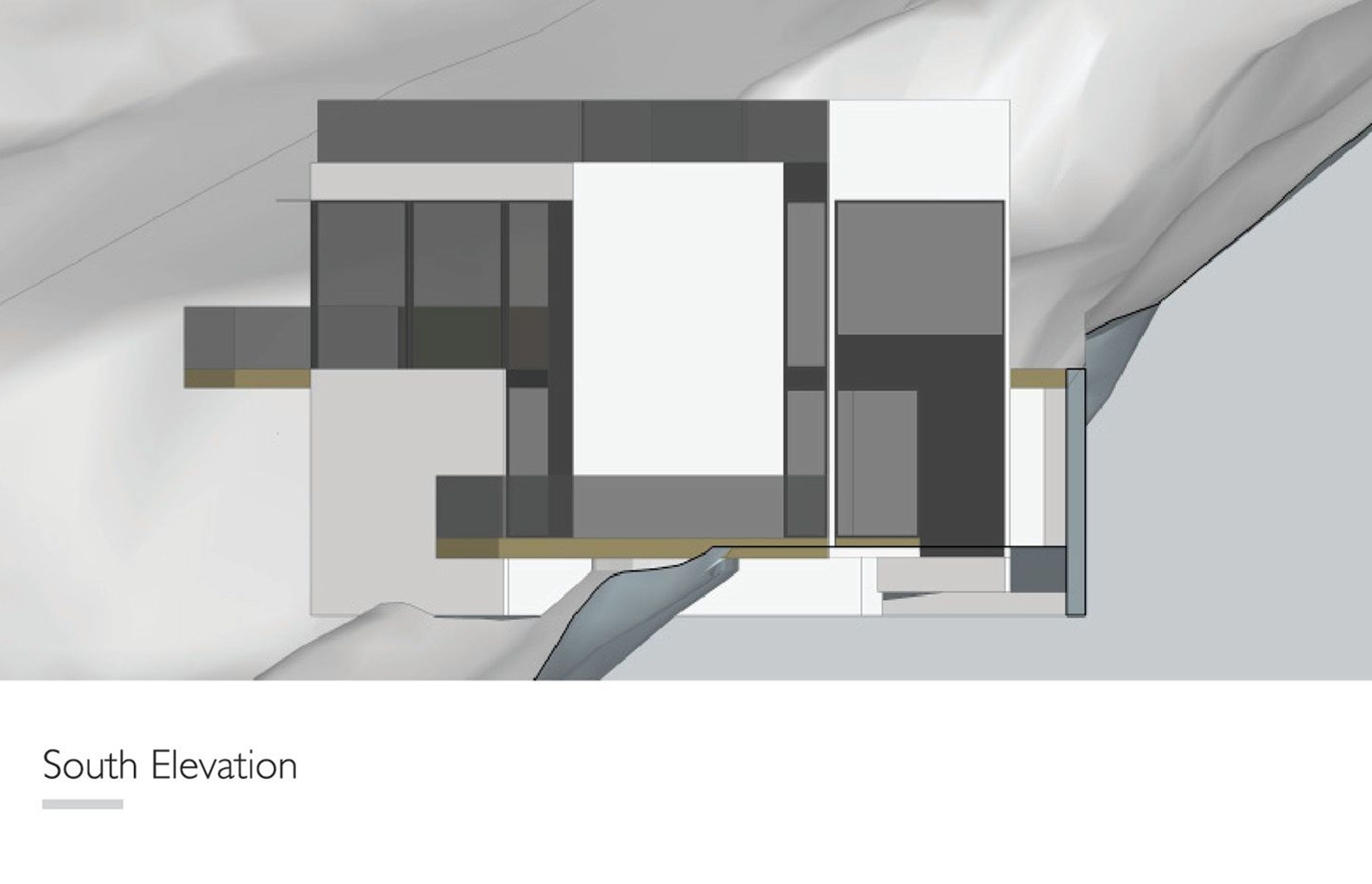 The elevation facing south, by Urban Function Architecture.