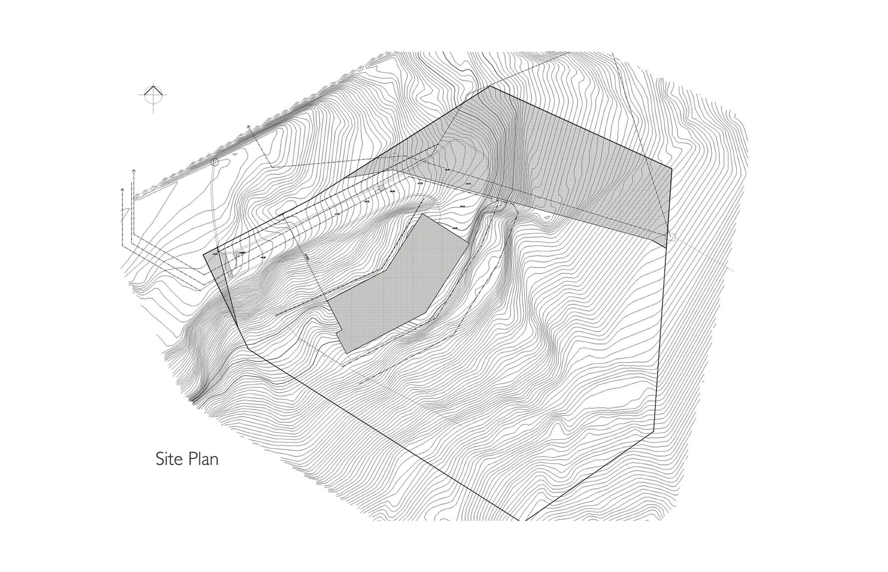 The site plan shows the topography, by Urban Function Architecture.